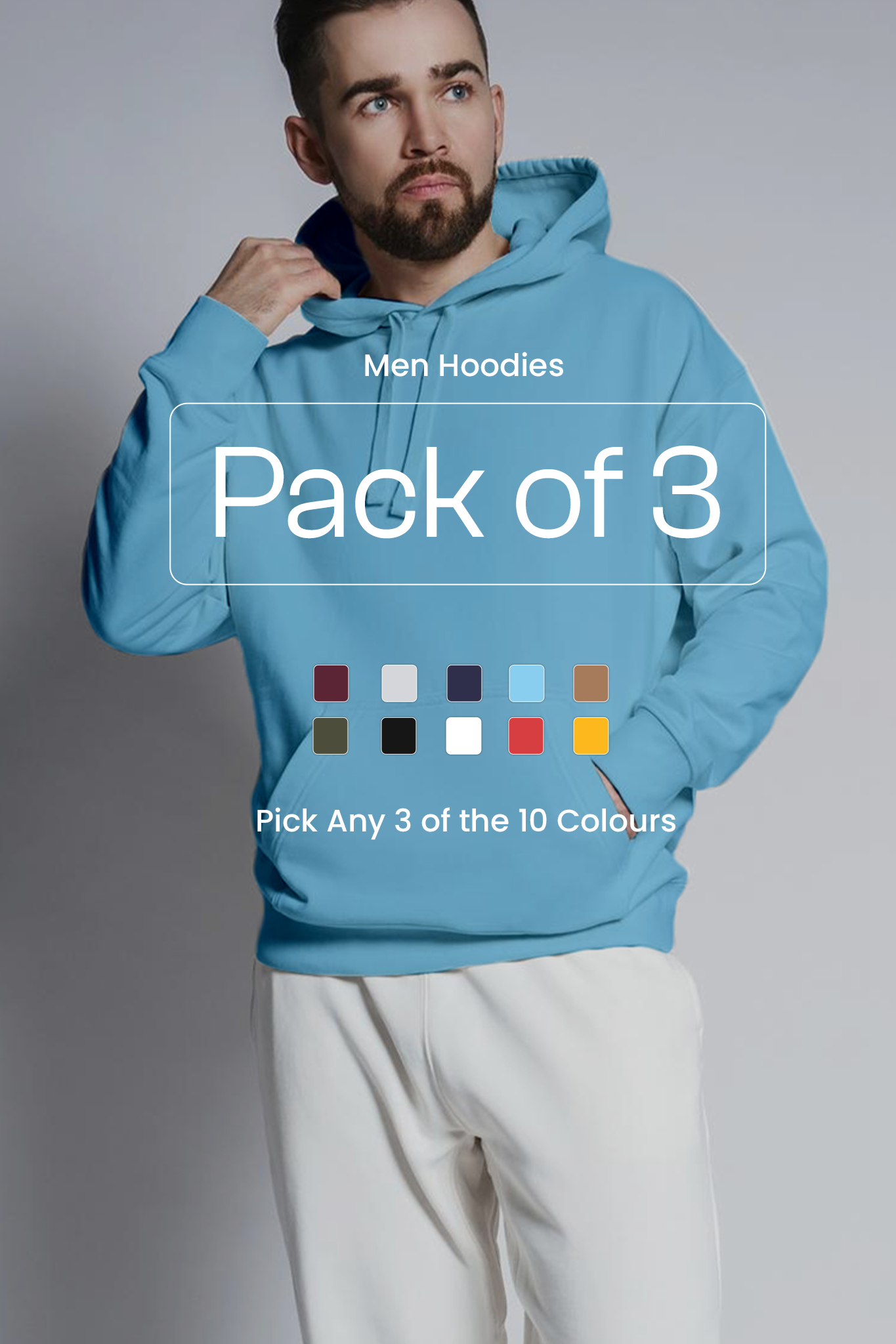 Pack of 3 Men Hoodies 002