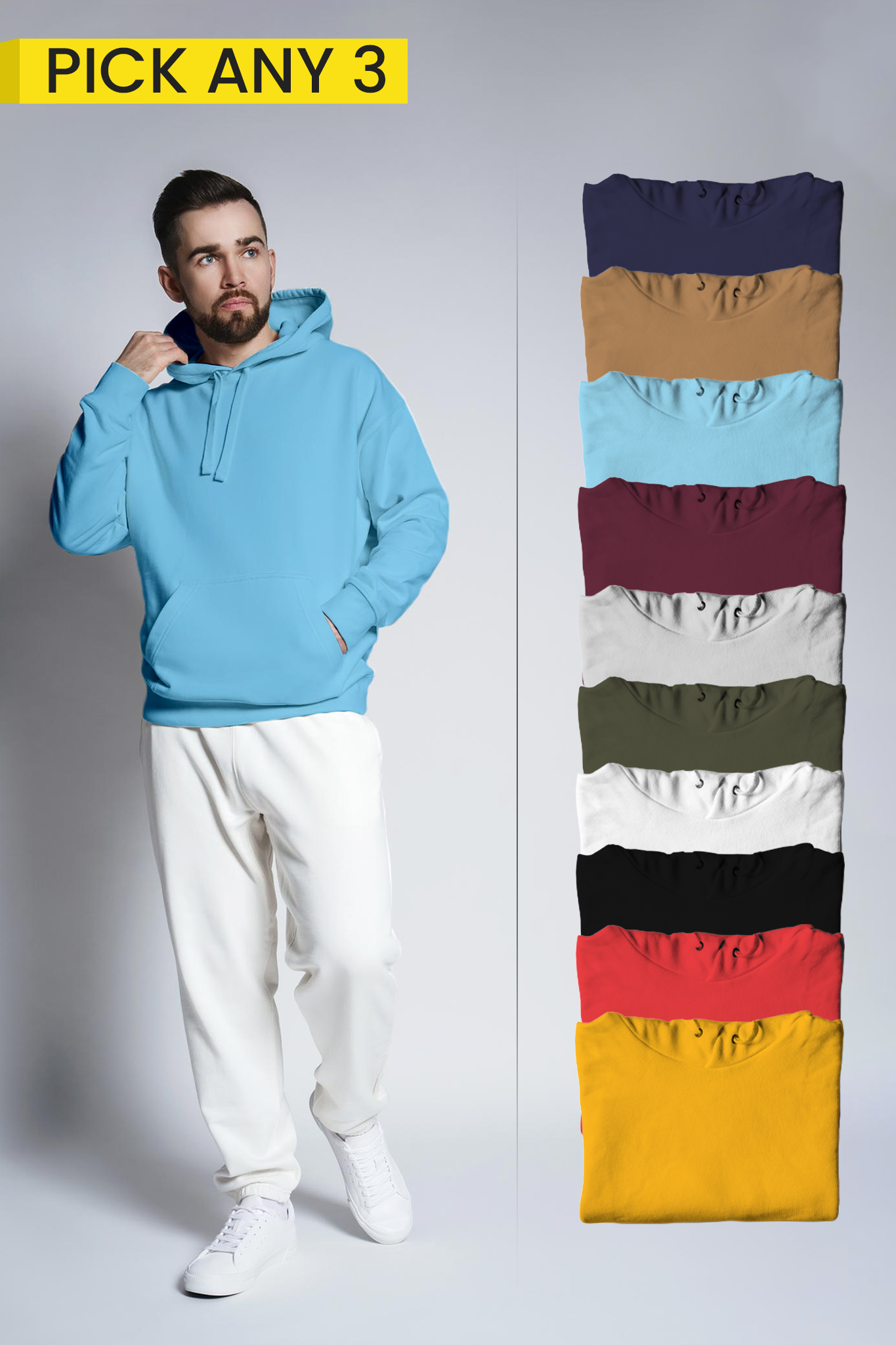 Pack of 3 Men Hoodies 004