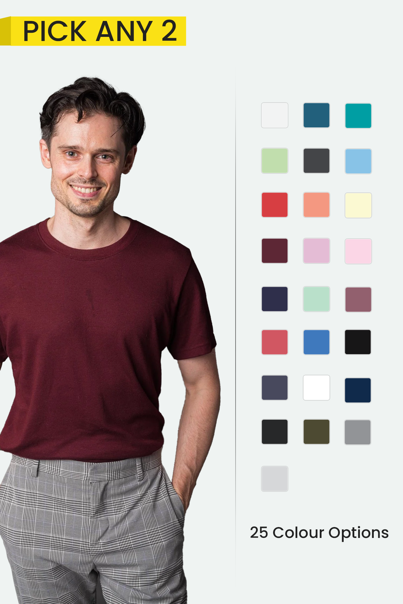 Pack of 2 Men Plain T-shirts 004