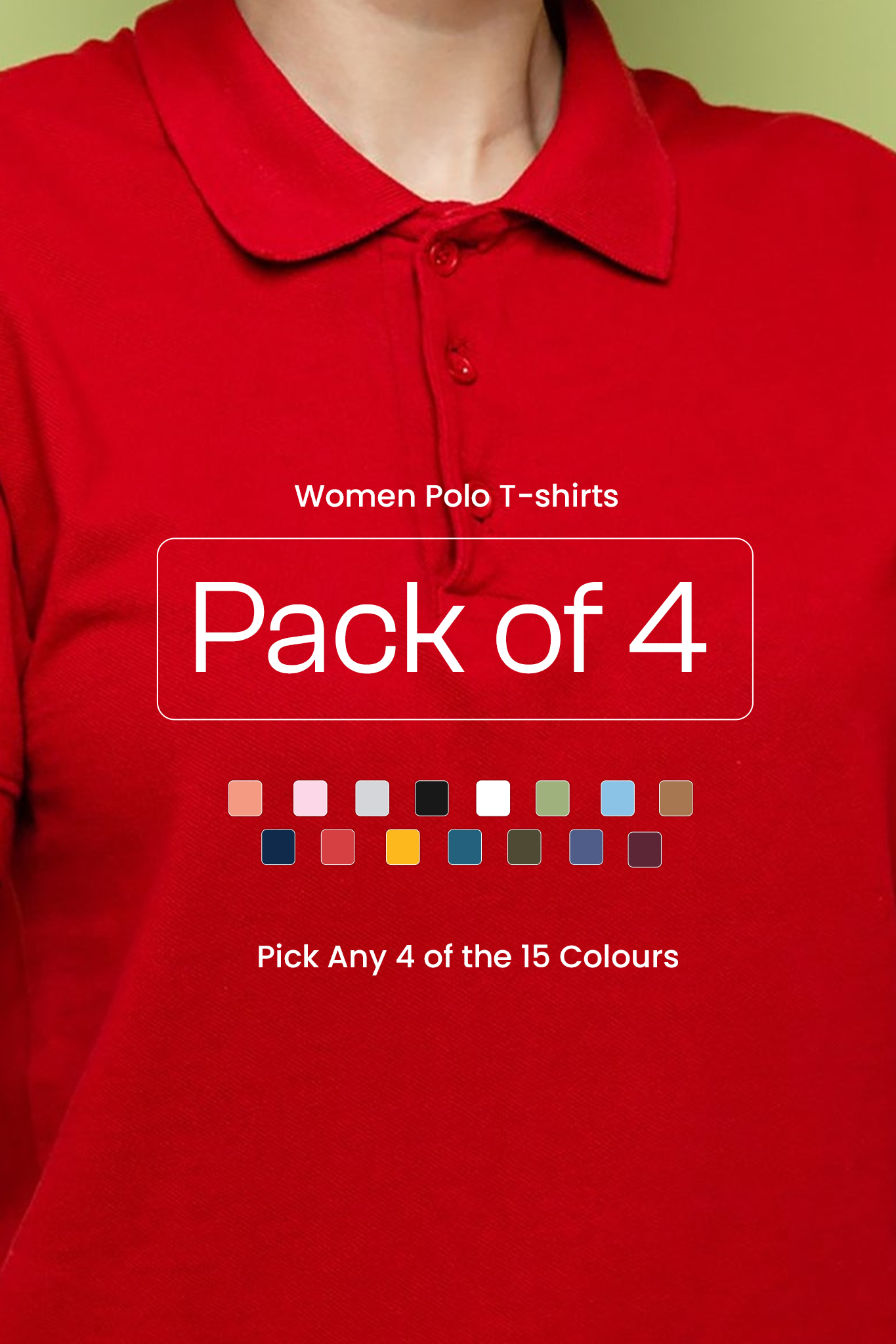 Pack of 4 Women Polo T-shirts 003