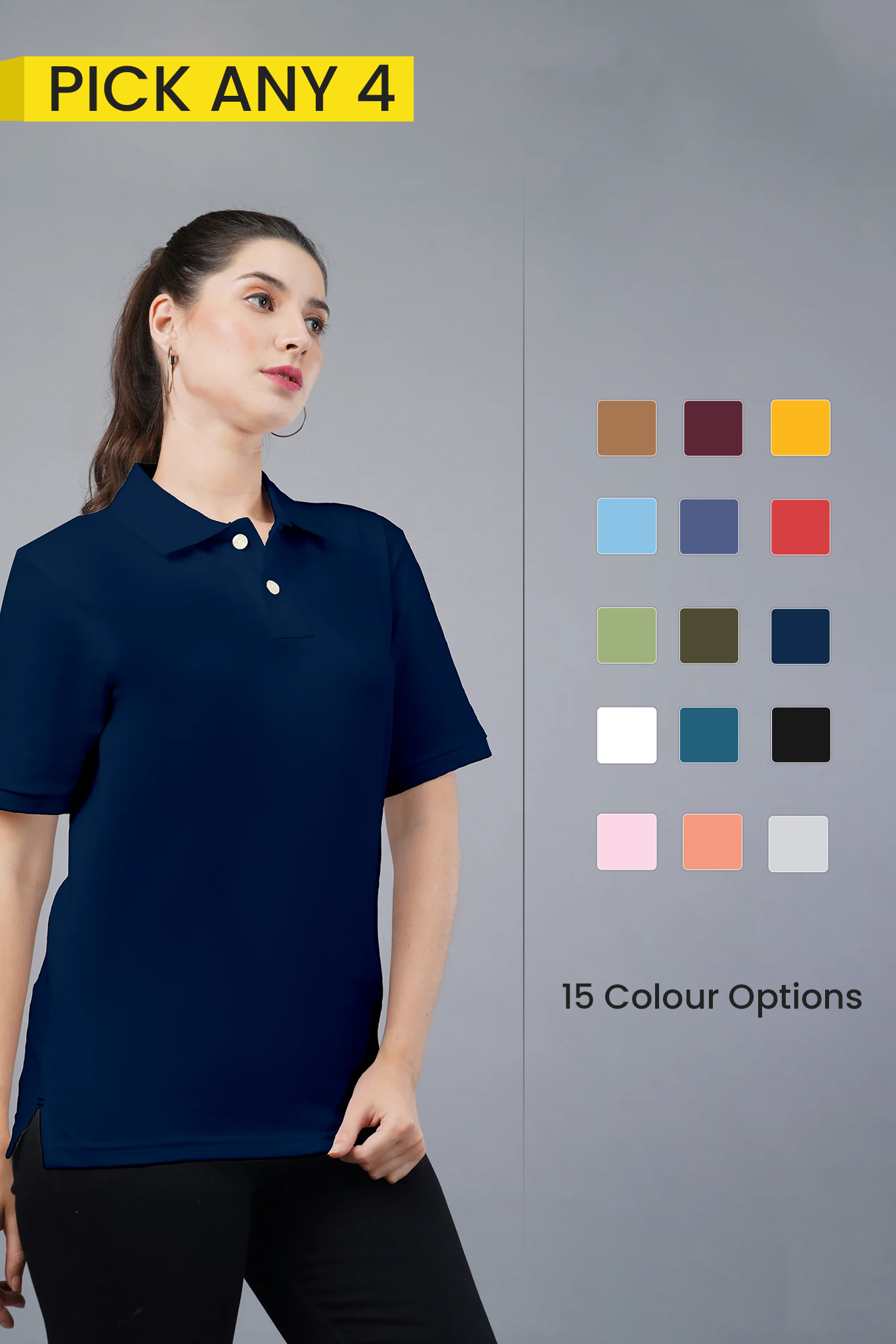 Pack of 4 Women Polo T-shirts 004