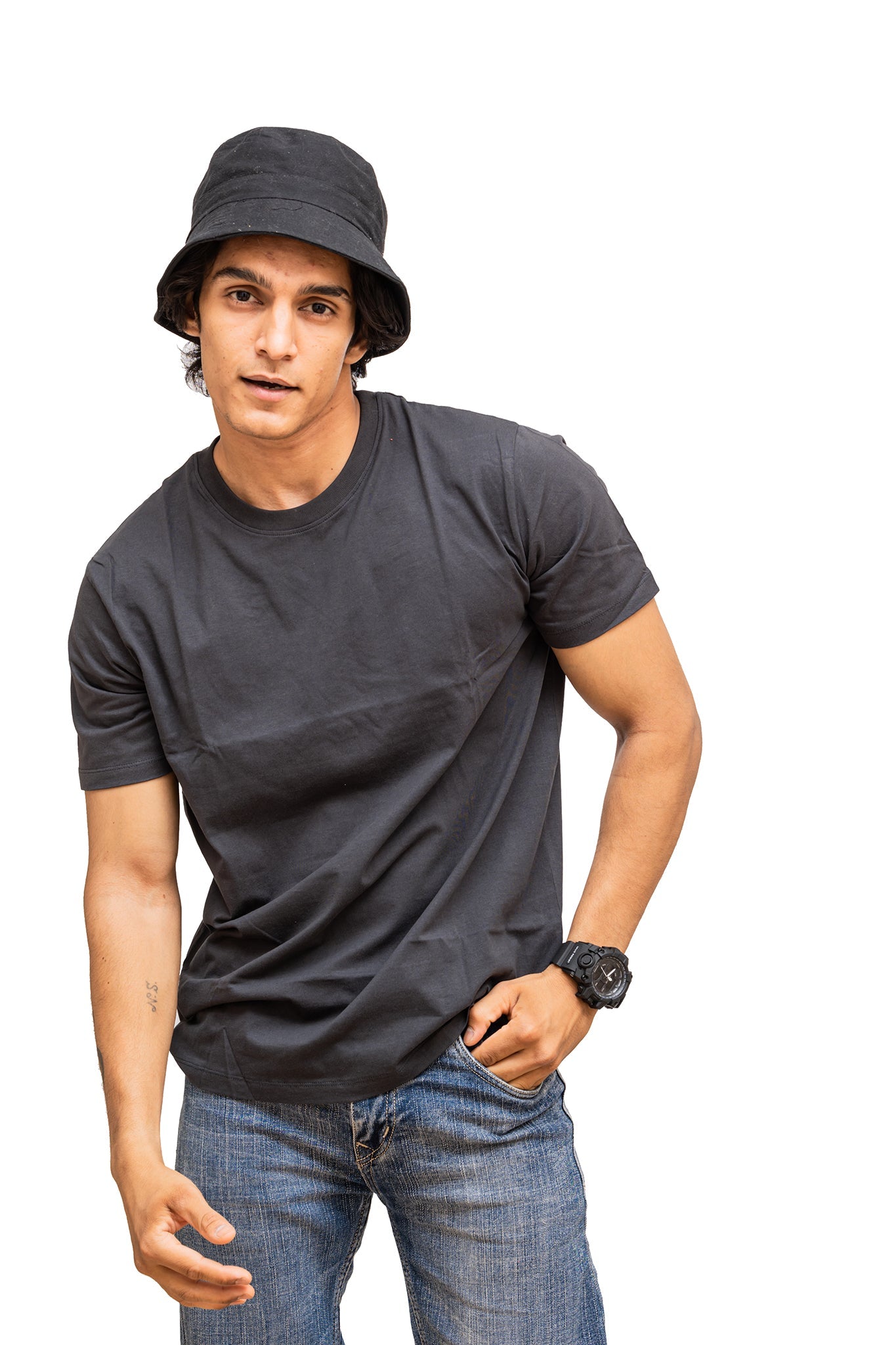 Men's Asphalt Road Plain T-shirt 004
