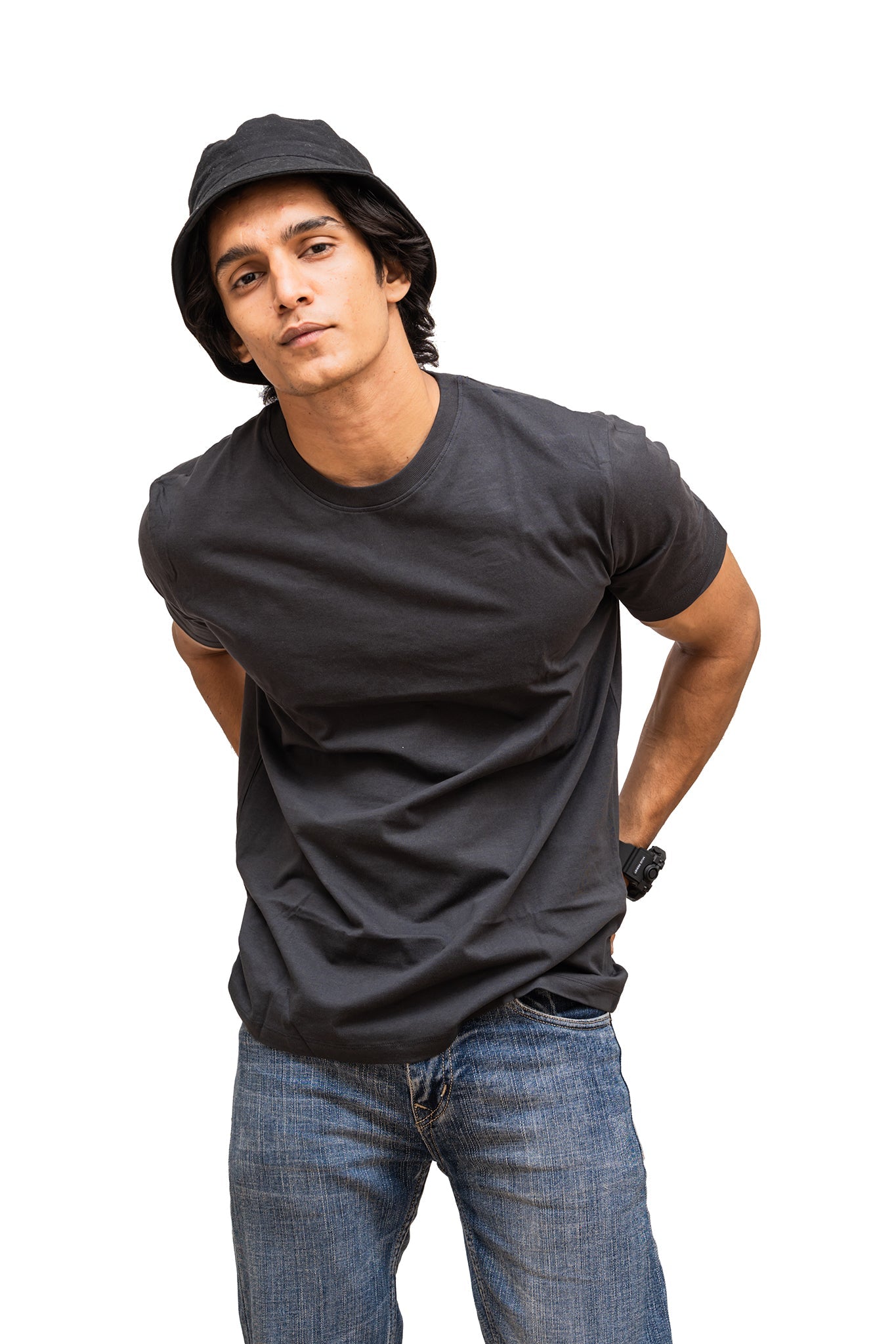 Men's Asphalt Road Plain T-shirt 005