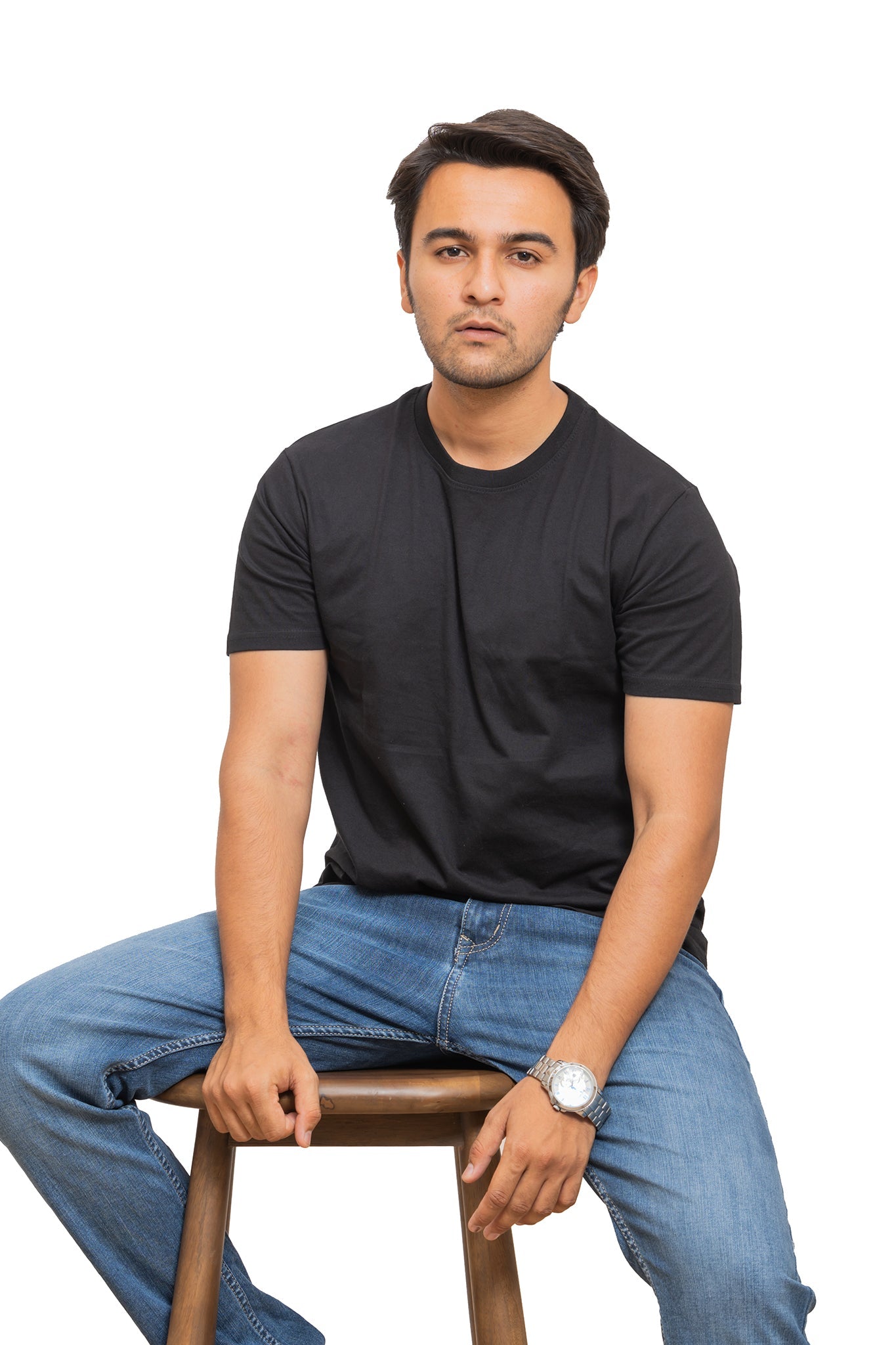 Men's Black Panther Plain T-shirt 004