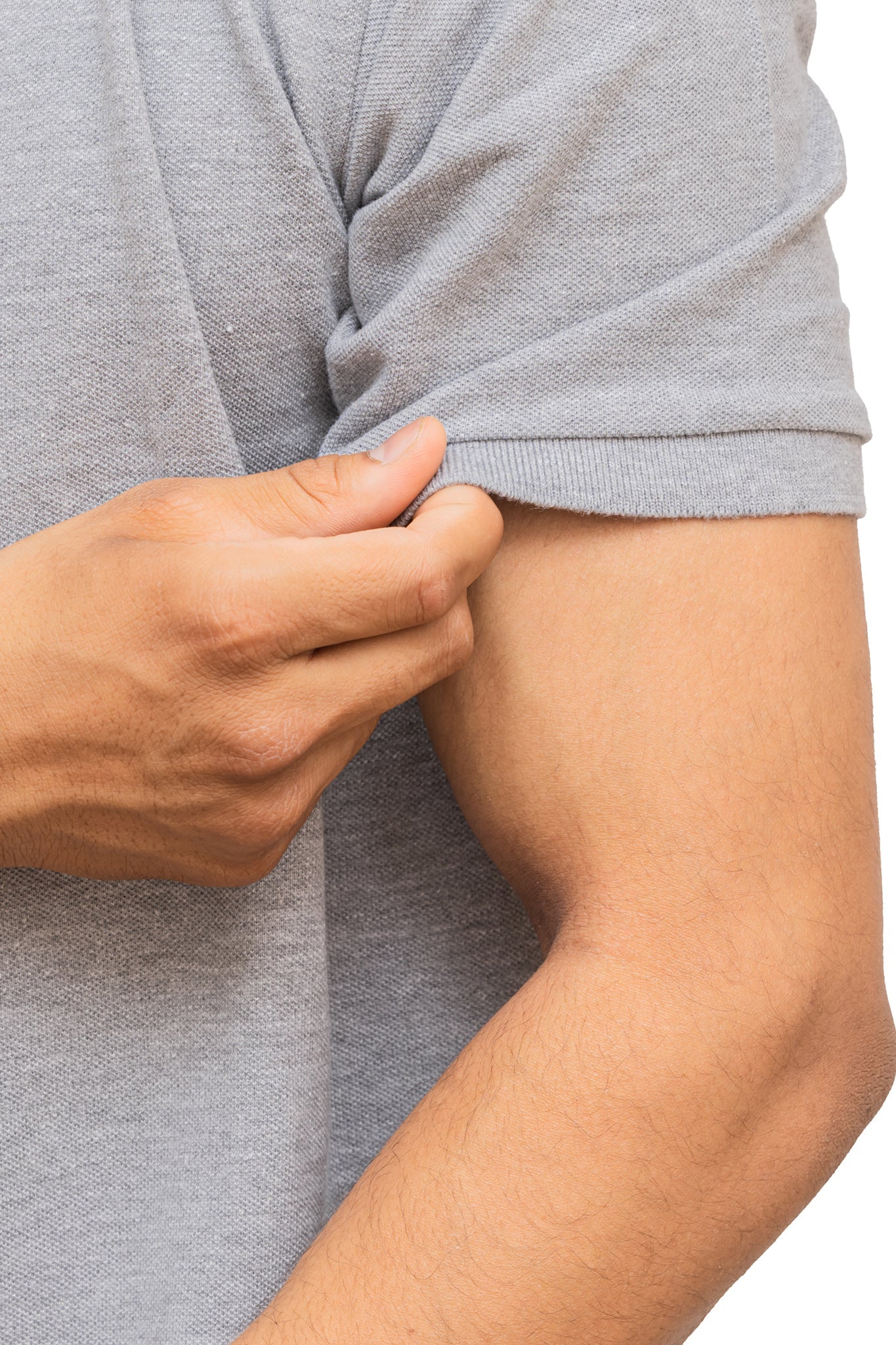 Men's Grey Heather Mist Polo T-shirt 005