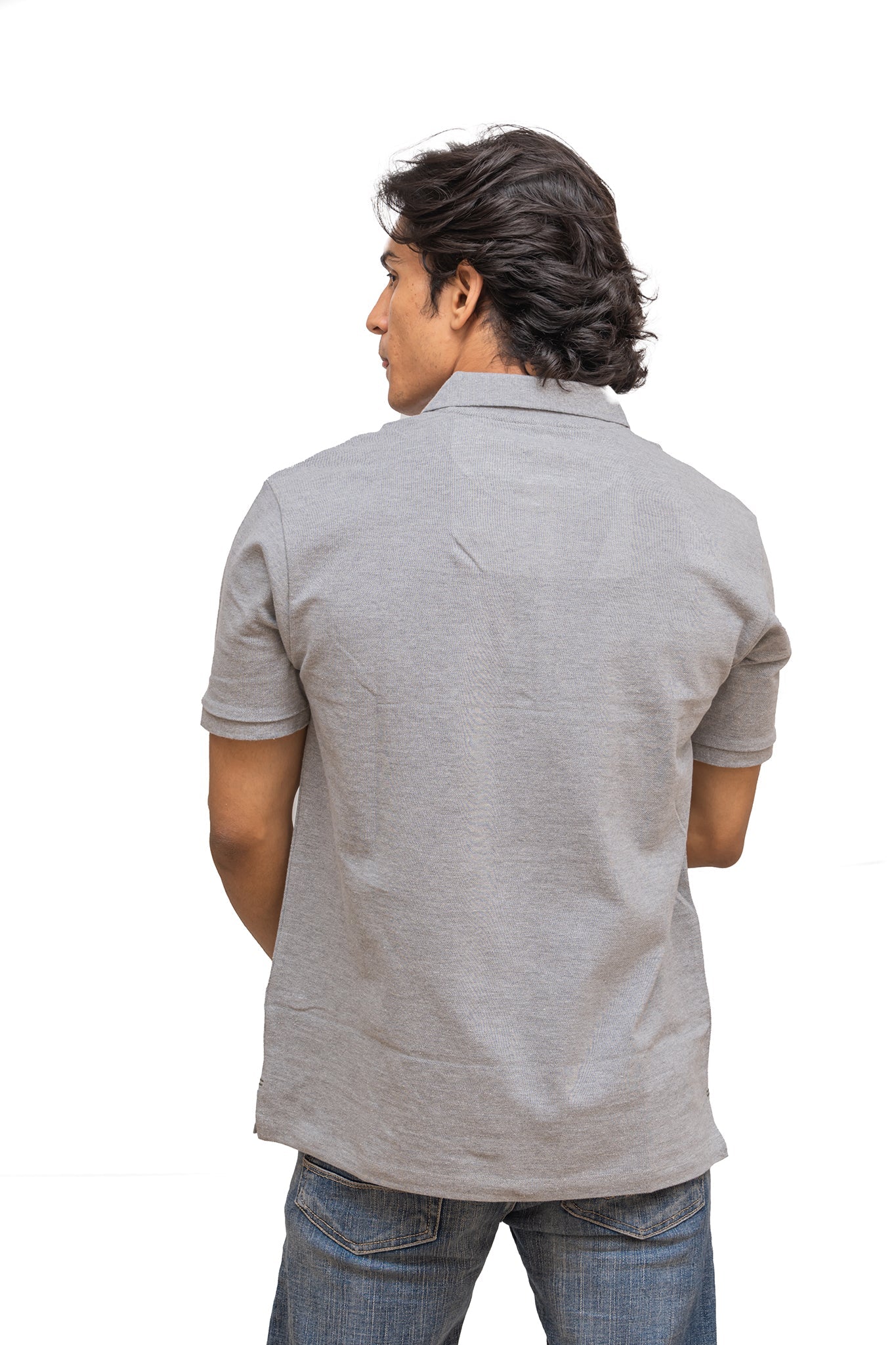 Men's Grey Heather Mist Polo T-shirt 006