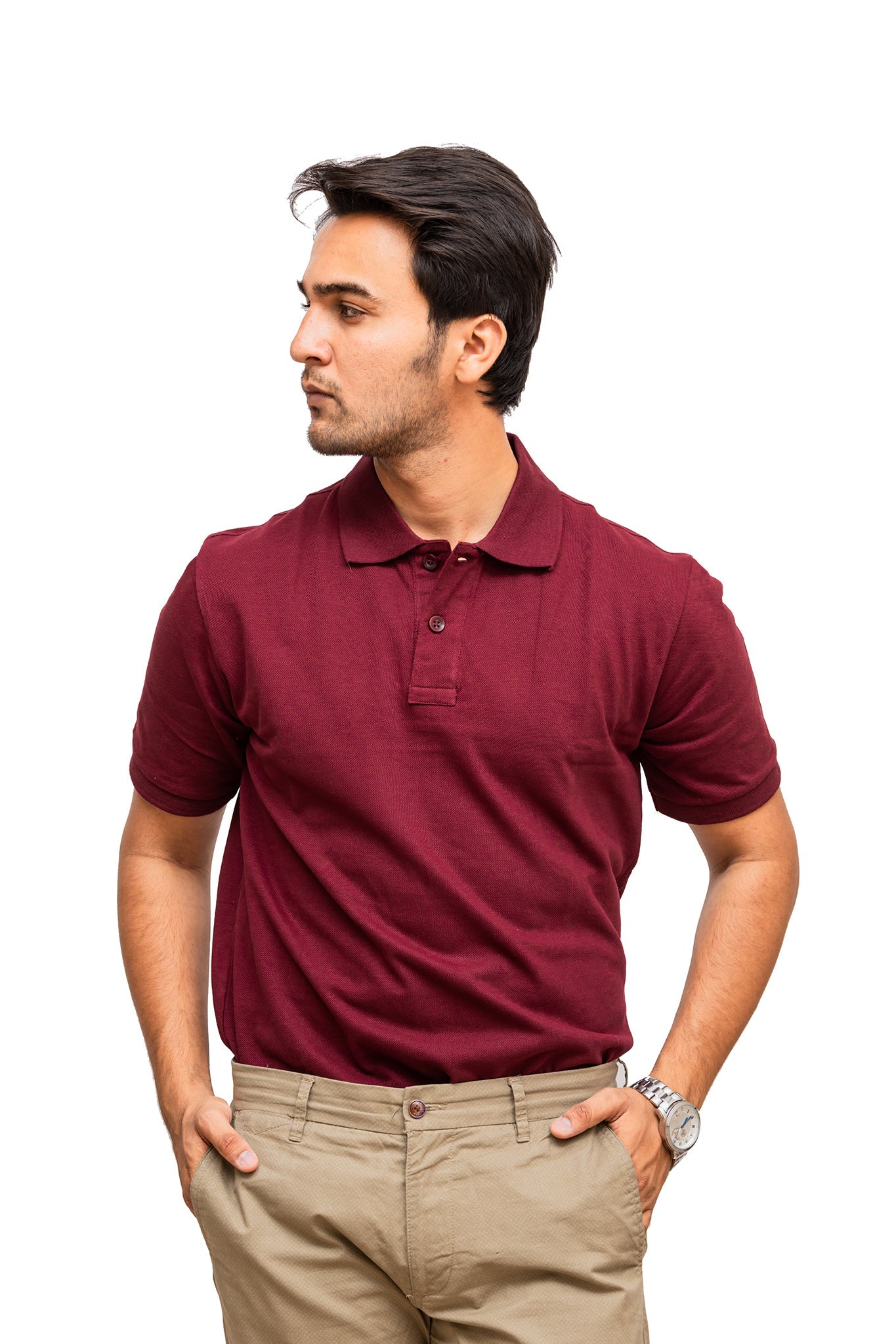 Men's Maroon Wine Polo T-shirt 005