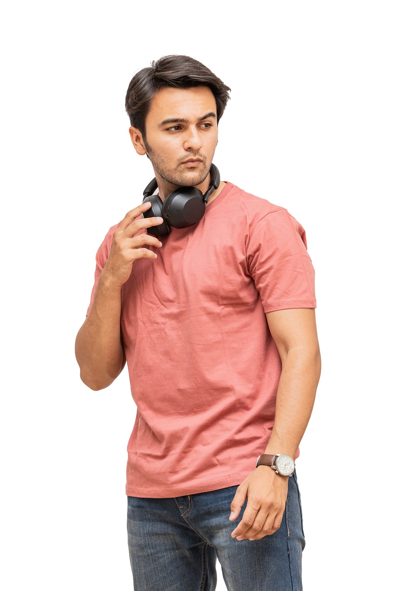 Men's Mauve Youthful Plain T-shirt 004