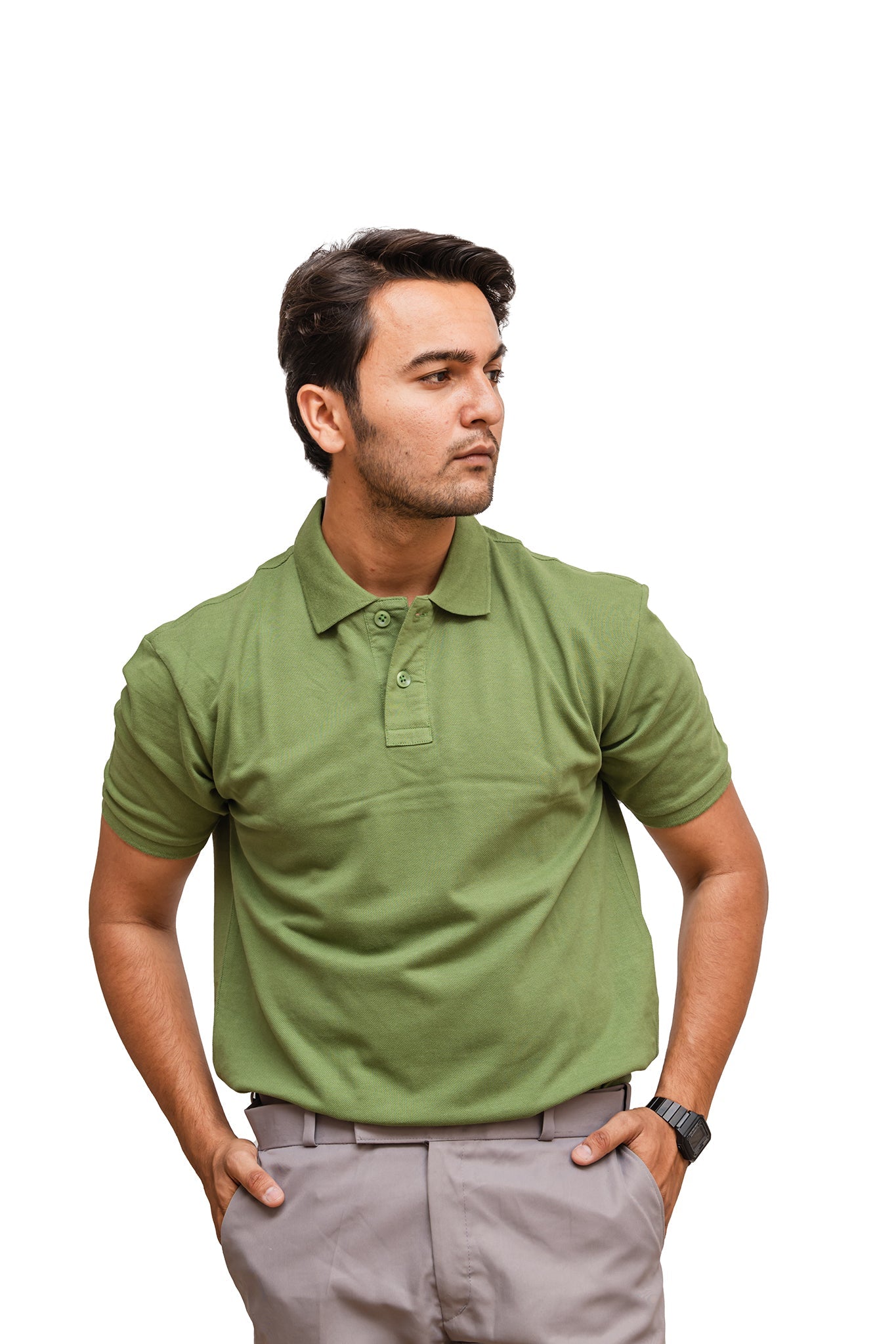 Men's Moss Green Polo T-shirt 004