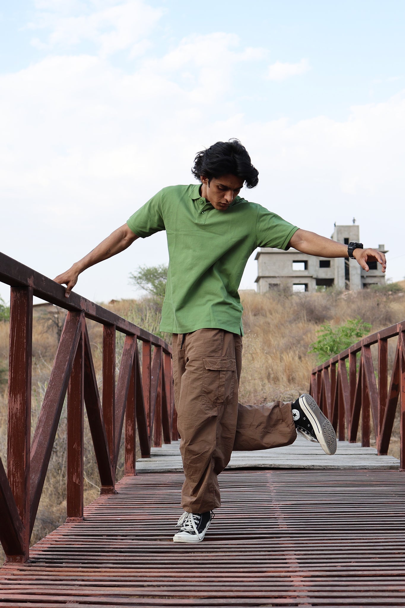 Men's Moss Green Polo T-shirt 008