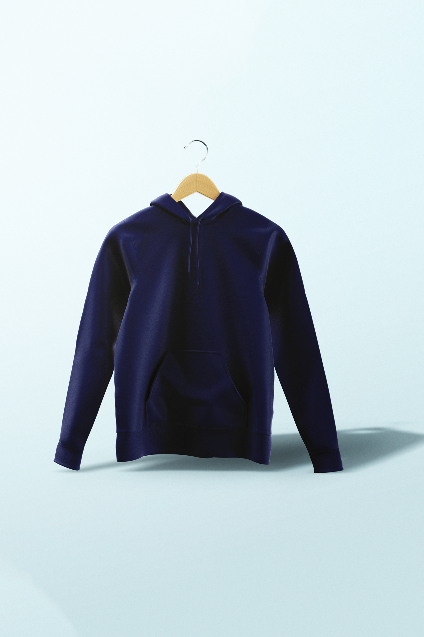 Men's Navy Blue Regal Hoodie on hanger