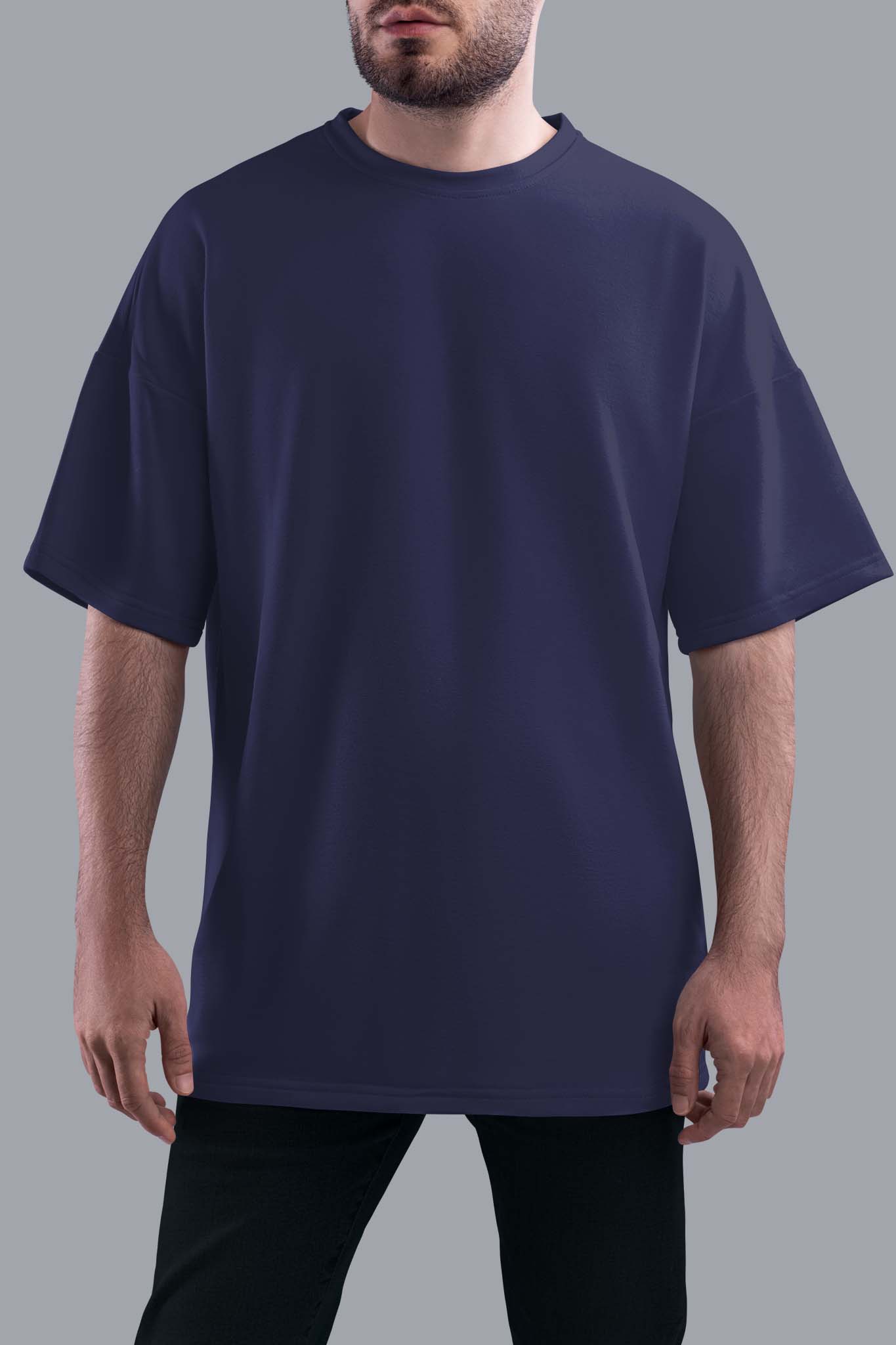 Men's Navy Blue Regal Oversized T-shirt 005