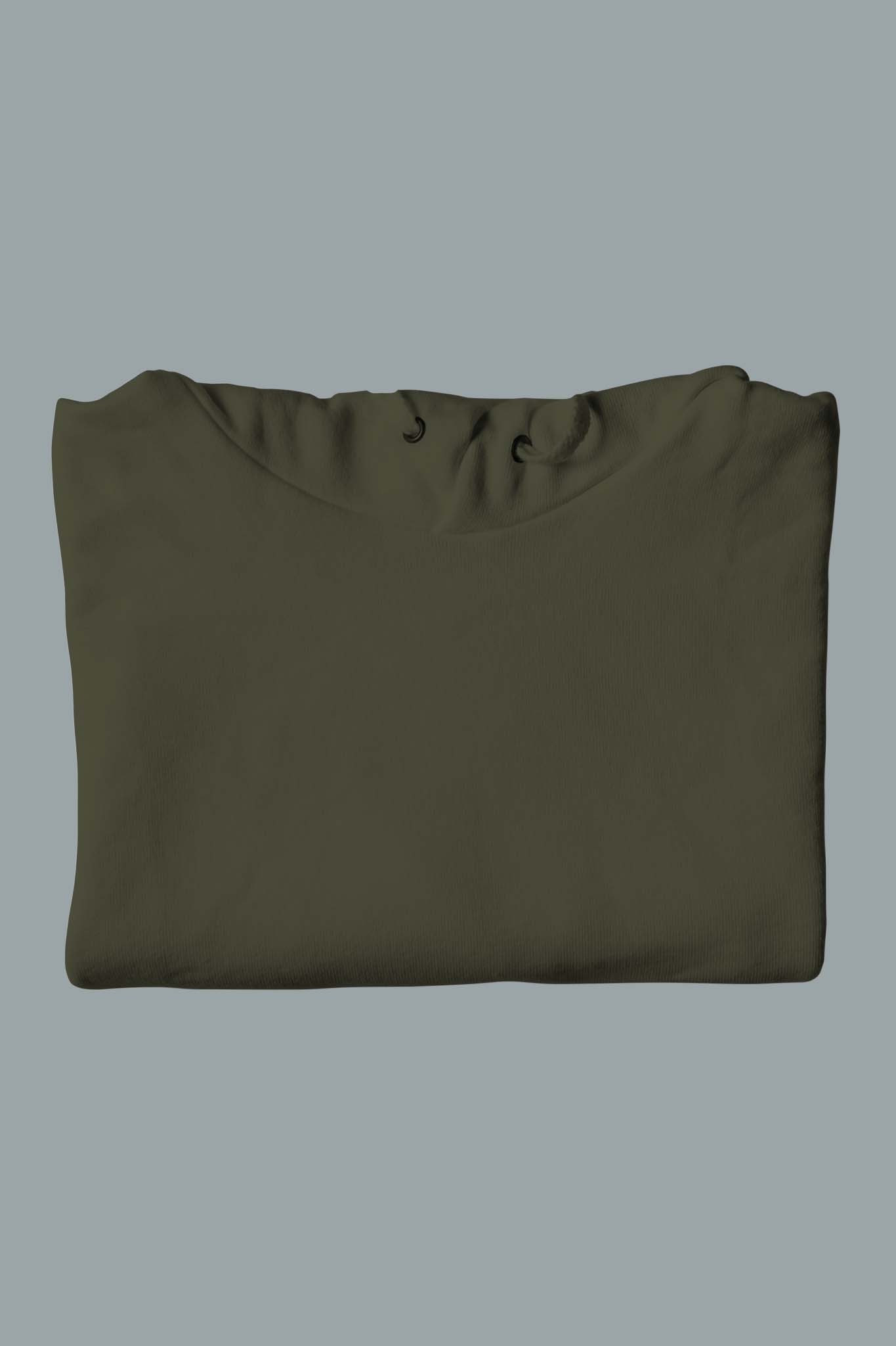 Men's Olive Green Hoodie Folded