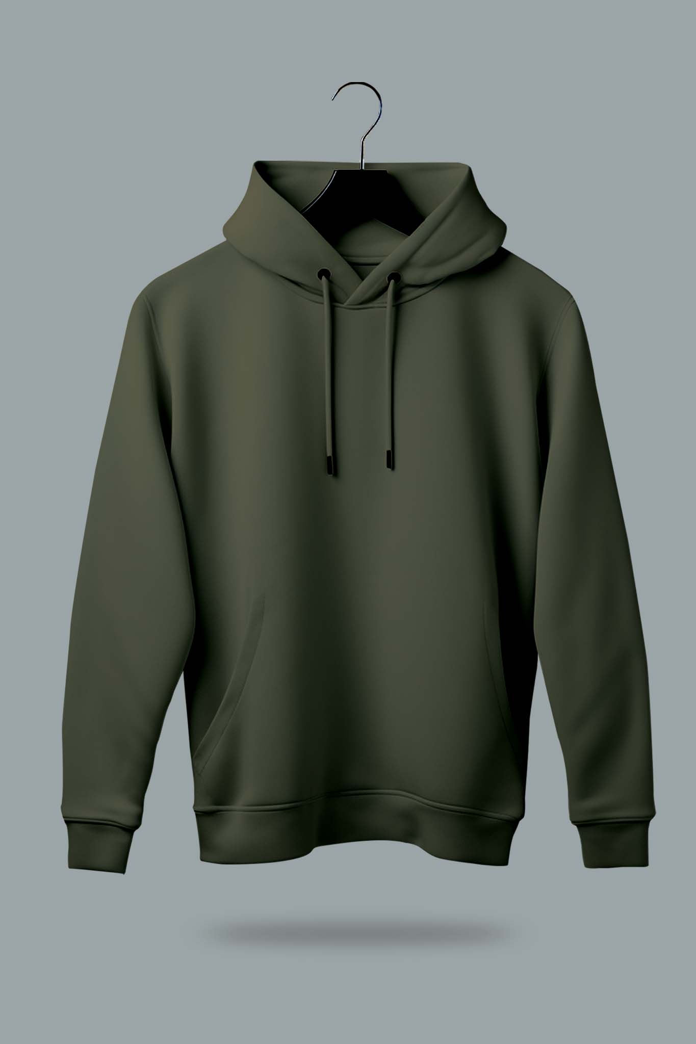Men's Olive Green Hoodie hanged