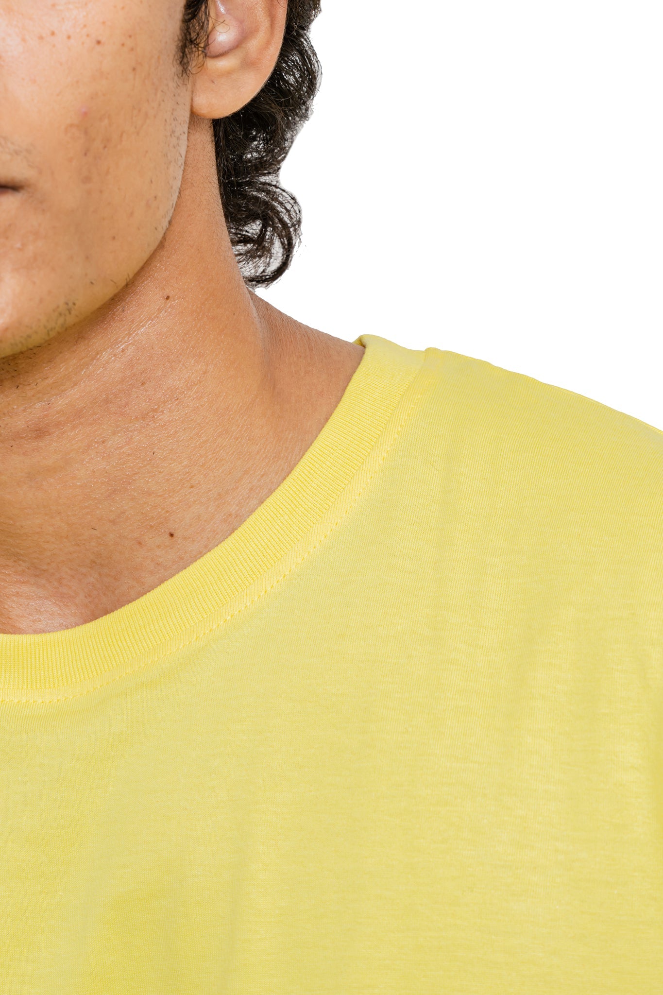 Men's Pale Yellow Plain T-shirt 006