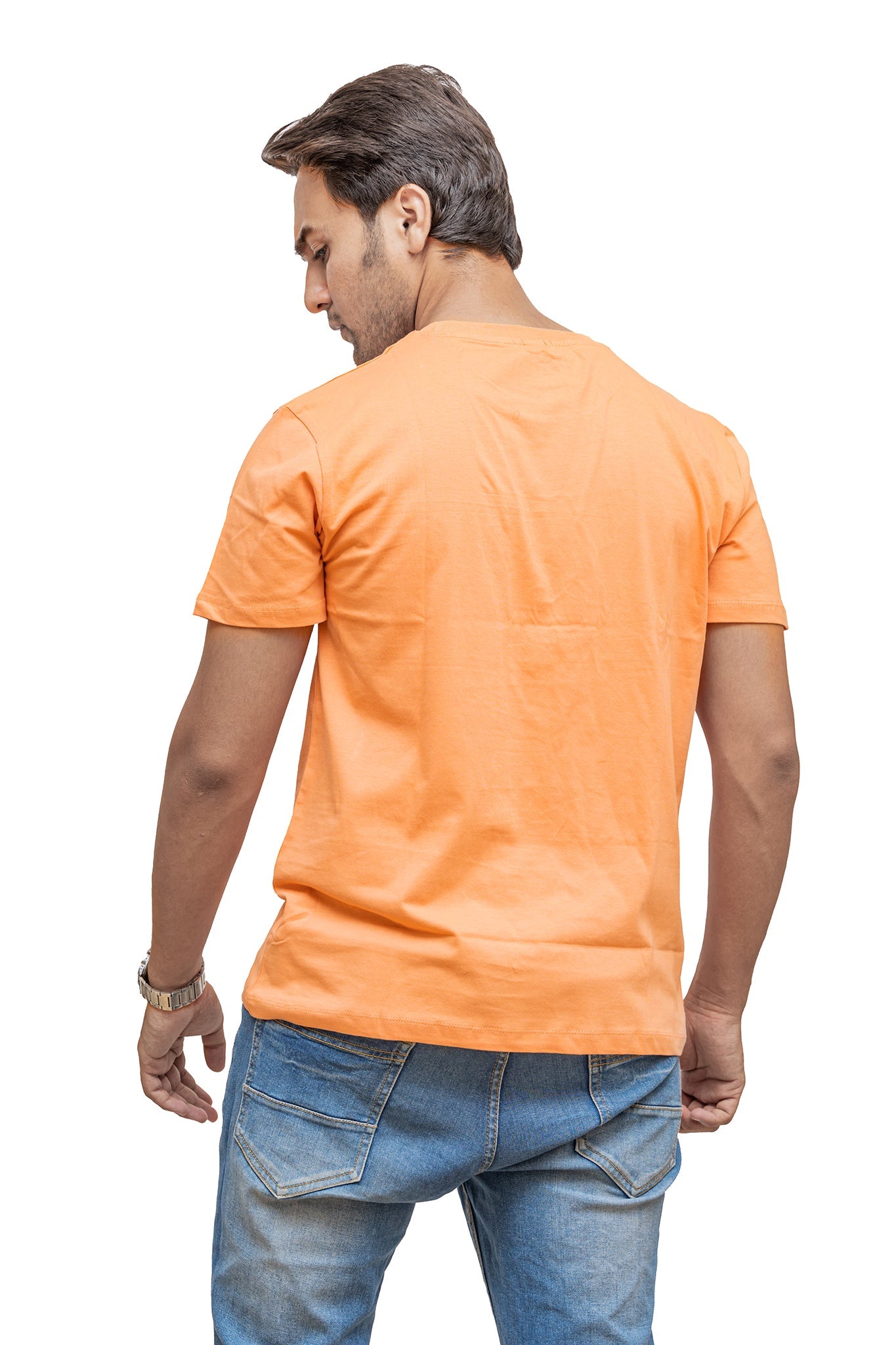 Men's Peach Sunset Plain T-shirt 004