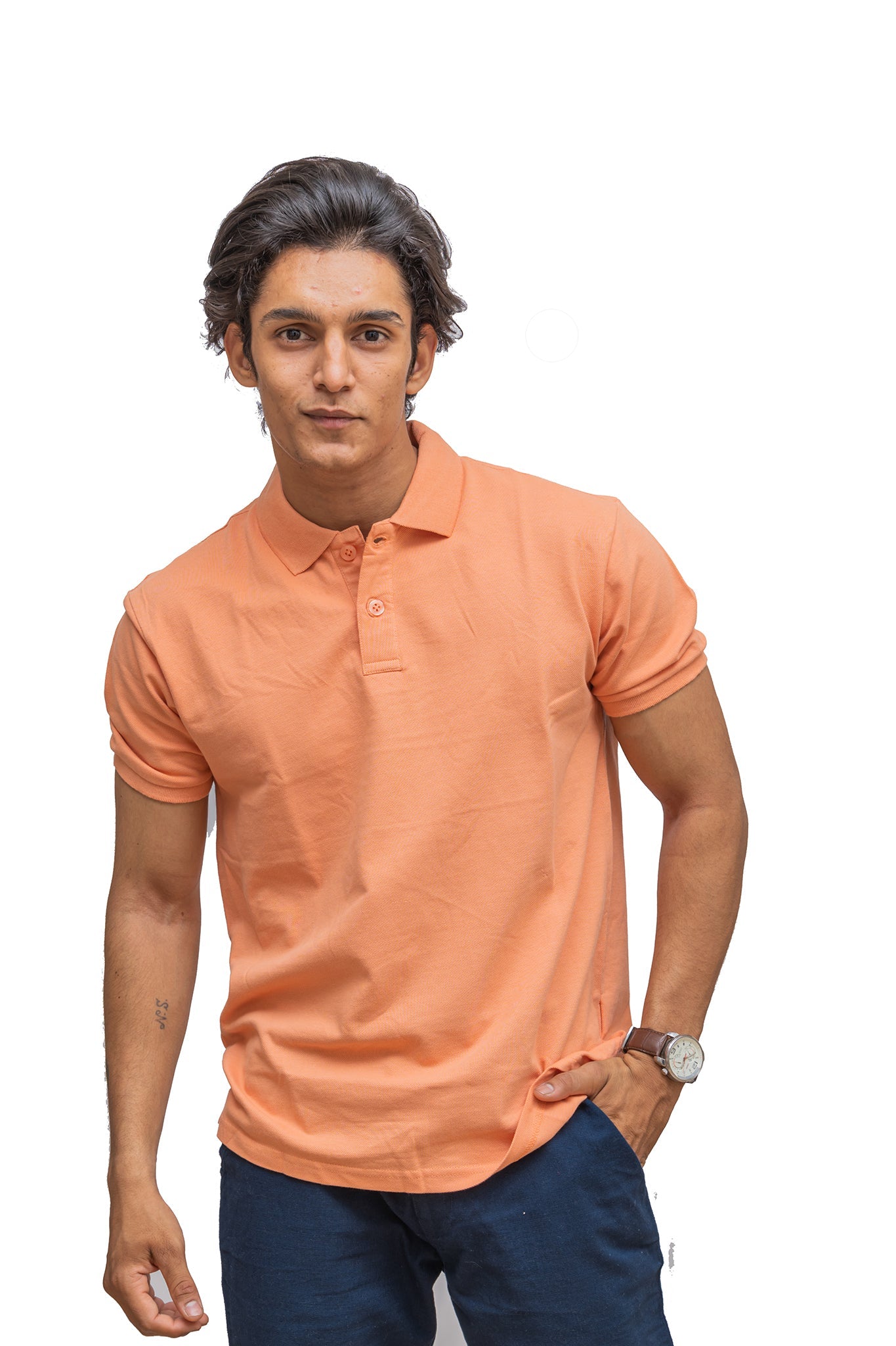 Men's Peach Sunset Polo T-shirt 002