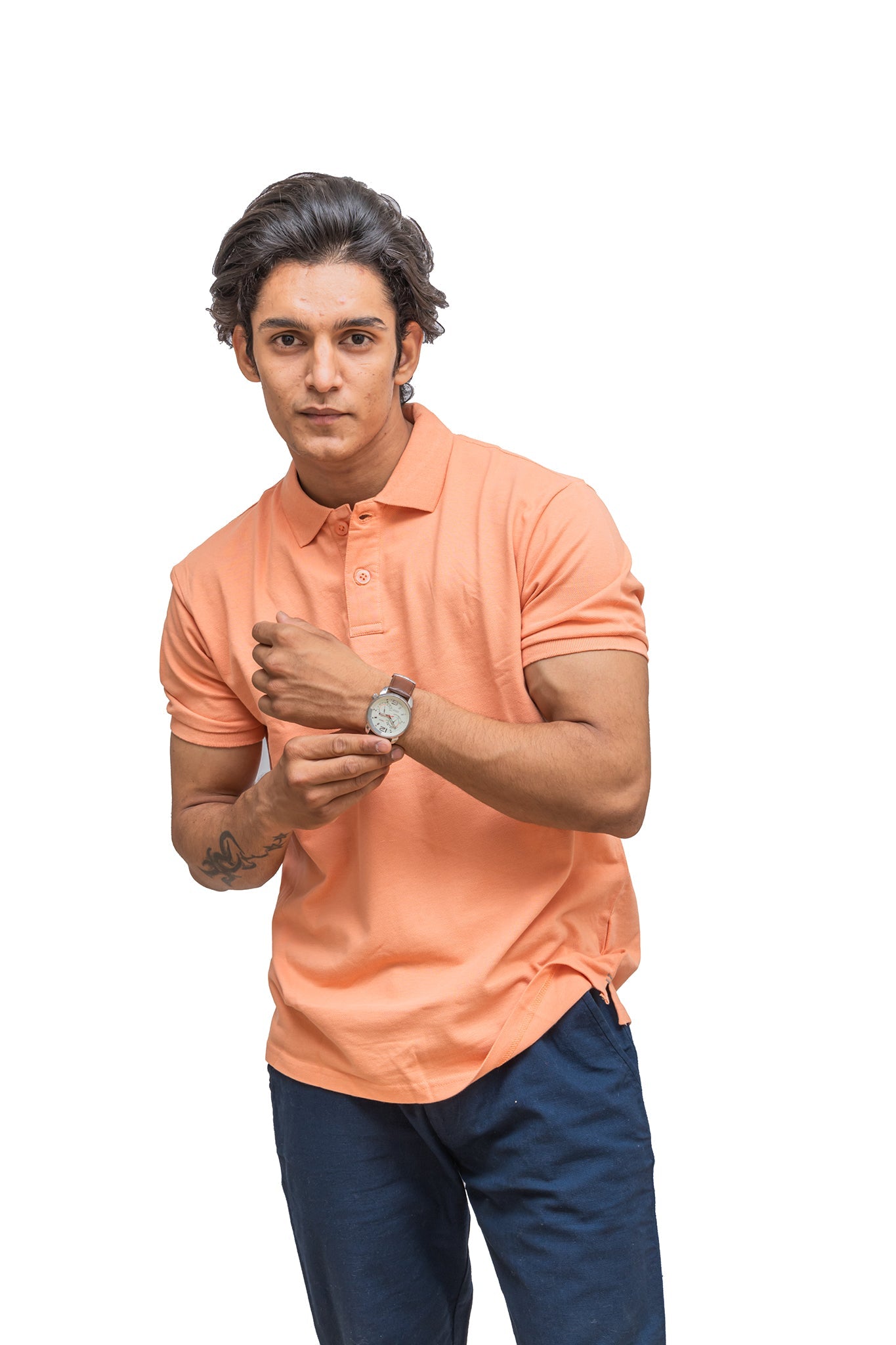 Men's Peach Sunset Polo T-shirt 003