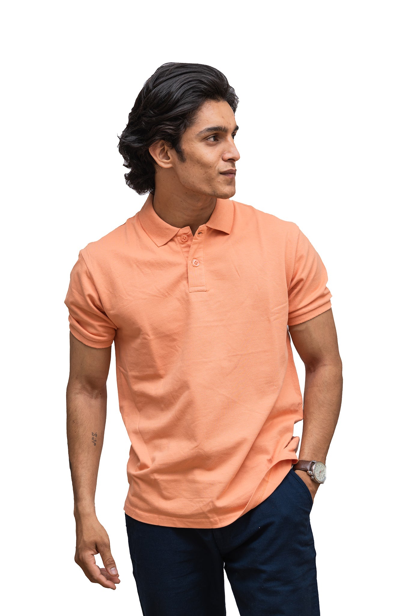 Men's Peach Sunset Polo T-shirt 004