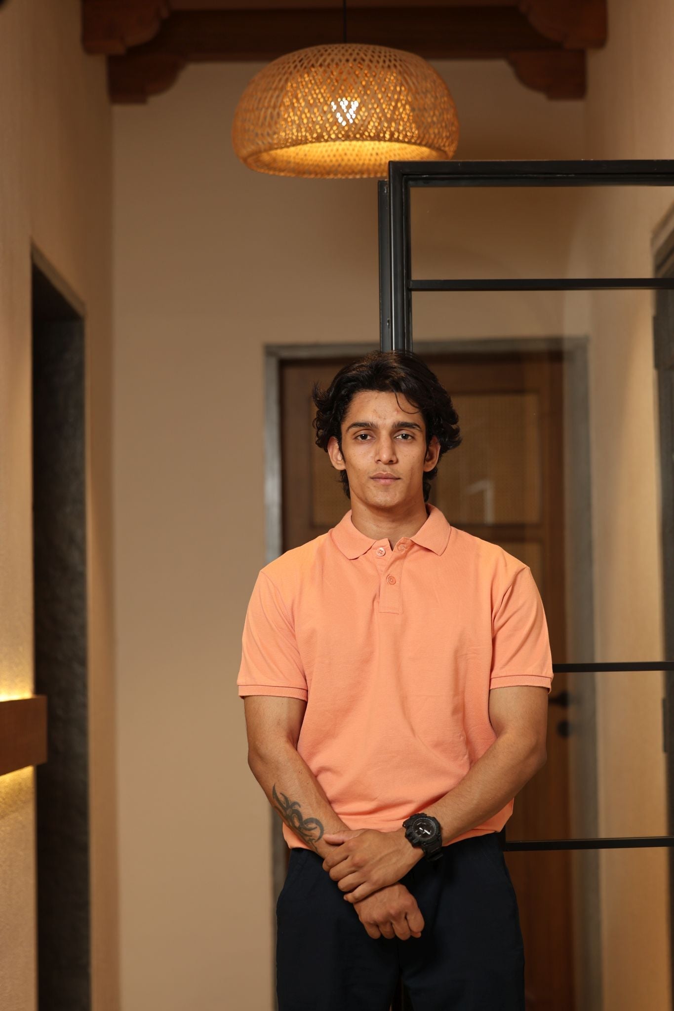 Men's Peach Sunset Polo T-shirt 007