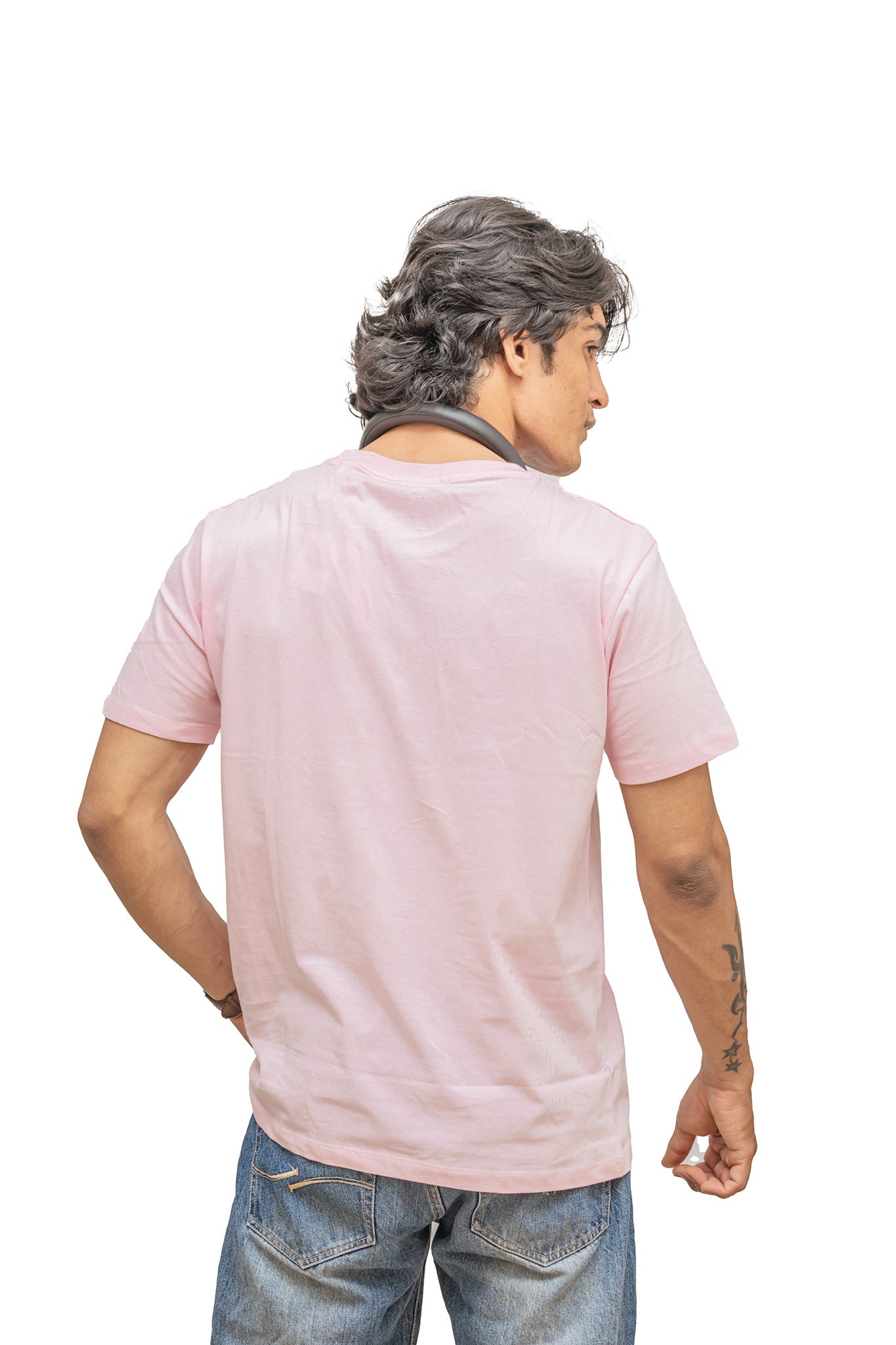 Men's Soft Pink Bliss Plain T-shirt 006
