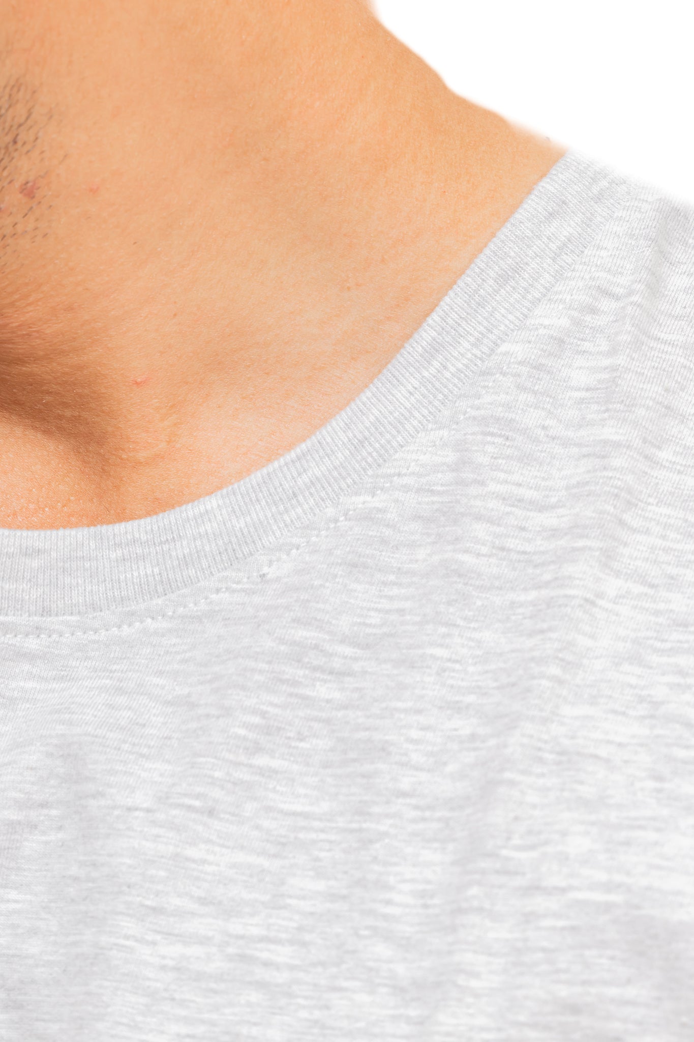 Men's White Heather Plain T-shirt 005