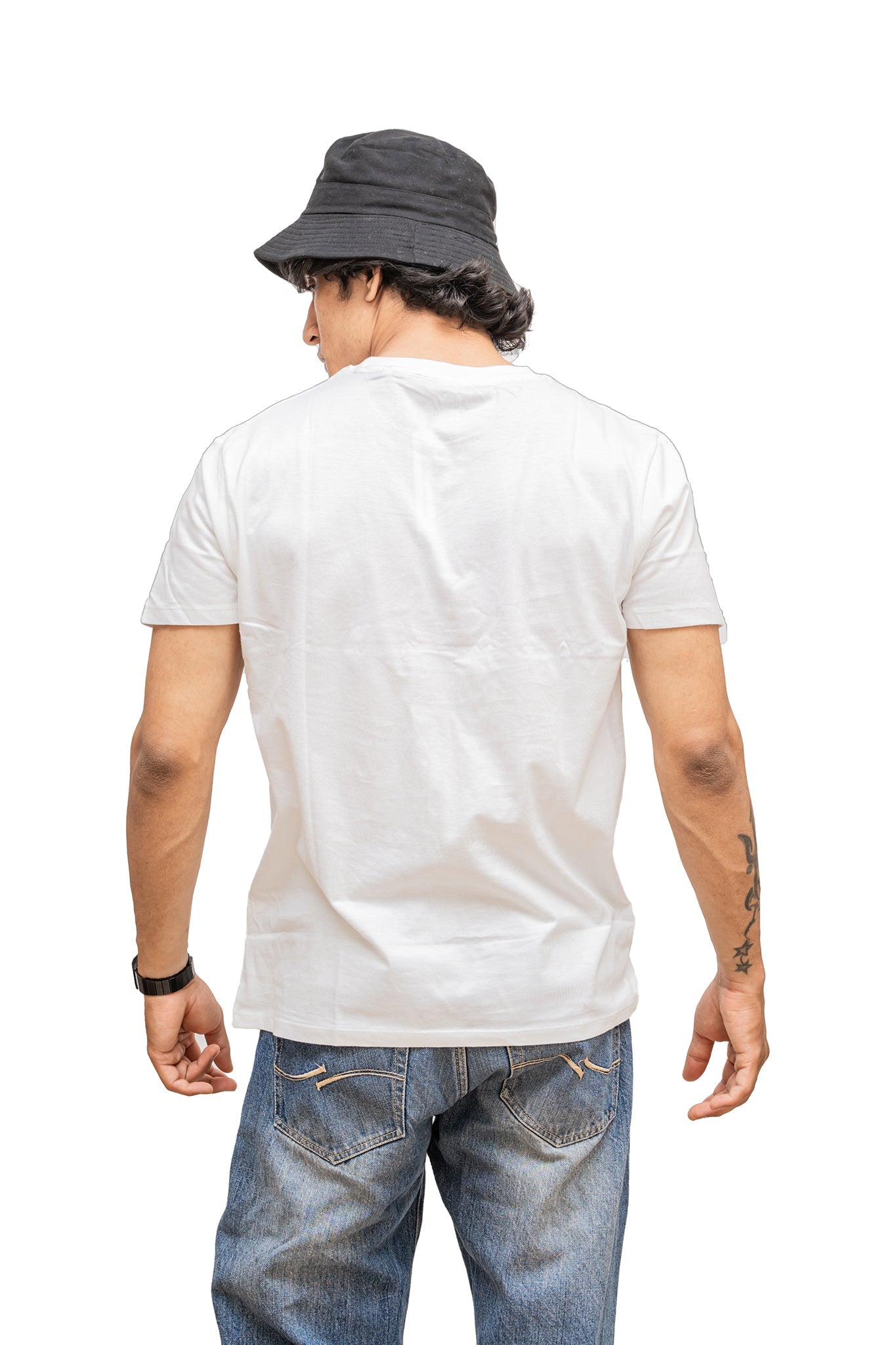 Men's White Elegance Plain T-shirt 004