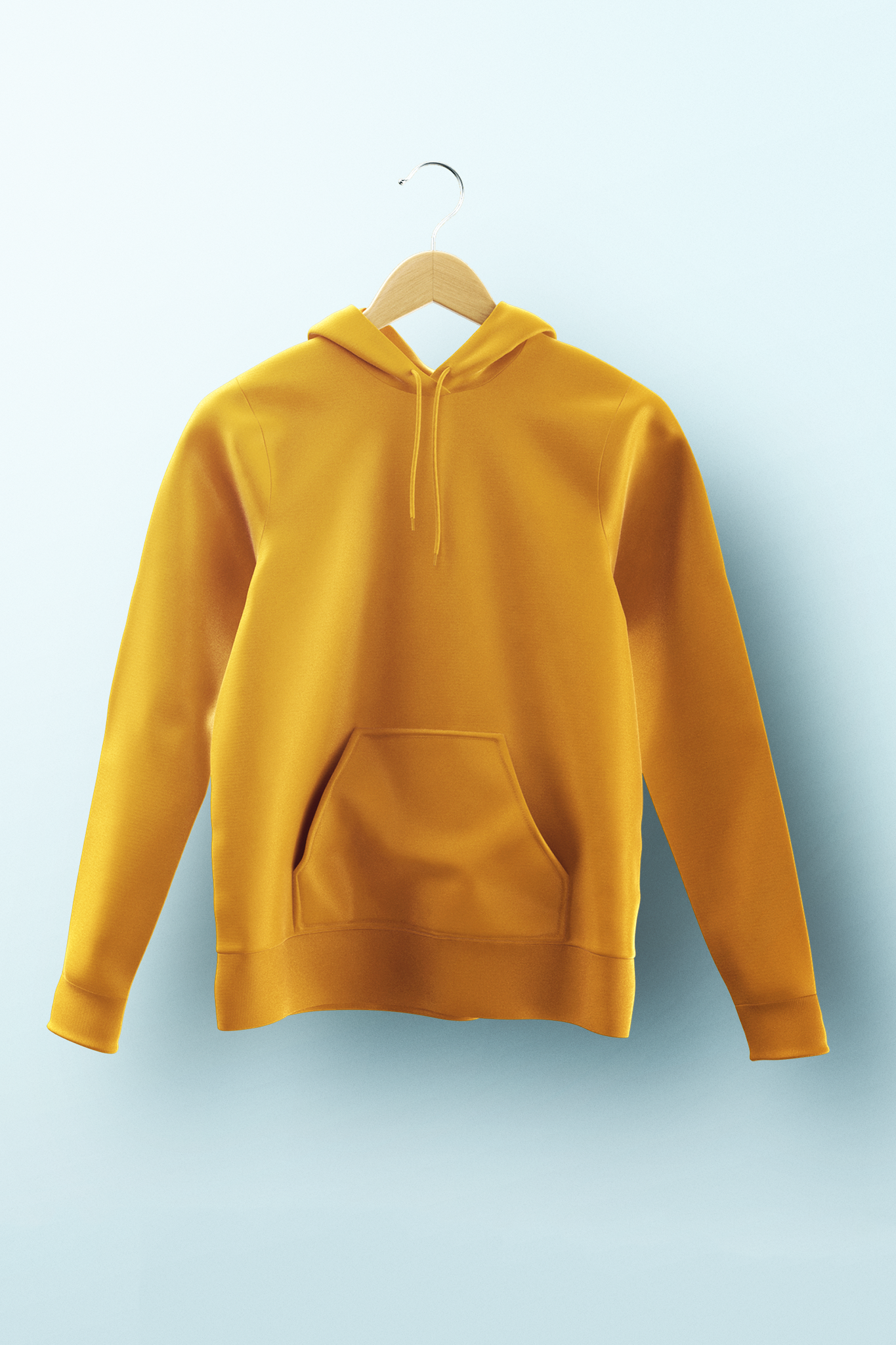 Men's Golden Yellow color Hoodie in hanger