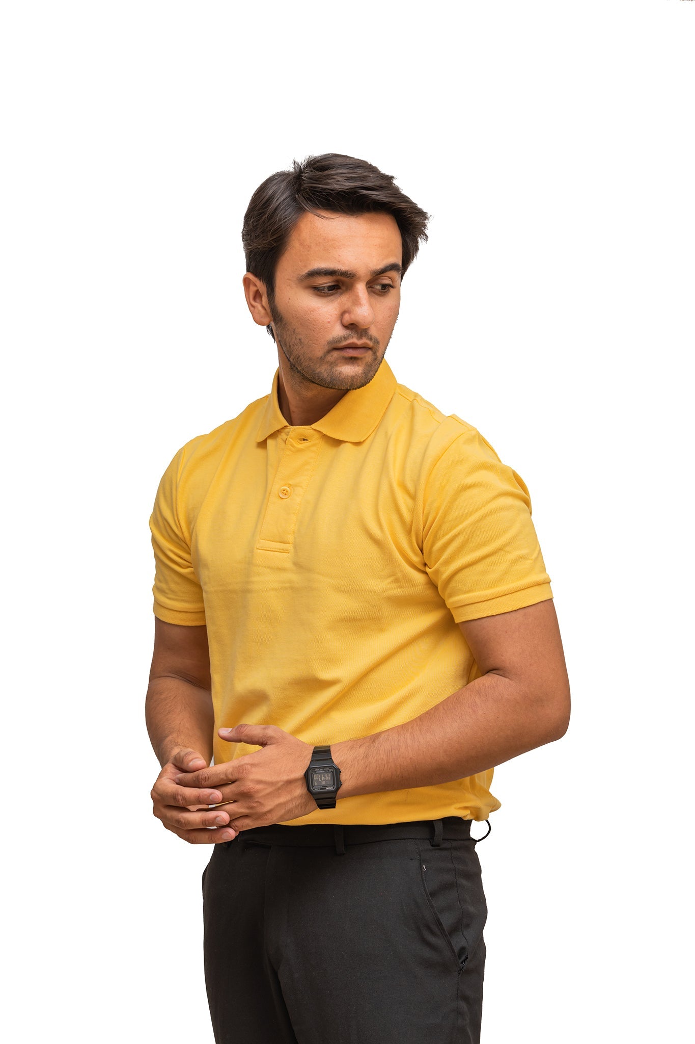 Men's Golden Yellow Polo T-shirt 002