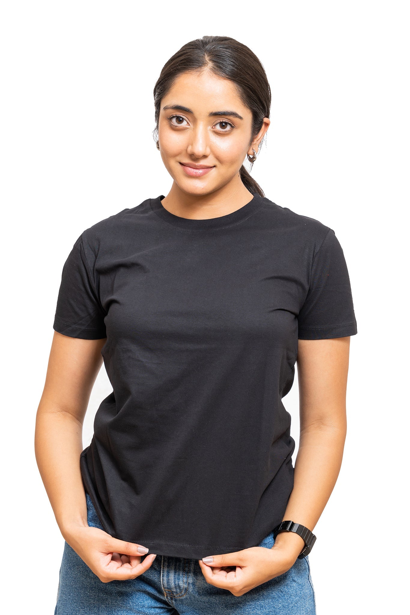 Women's Black Panther Plain T-shirt 002
