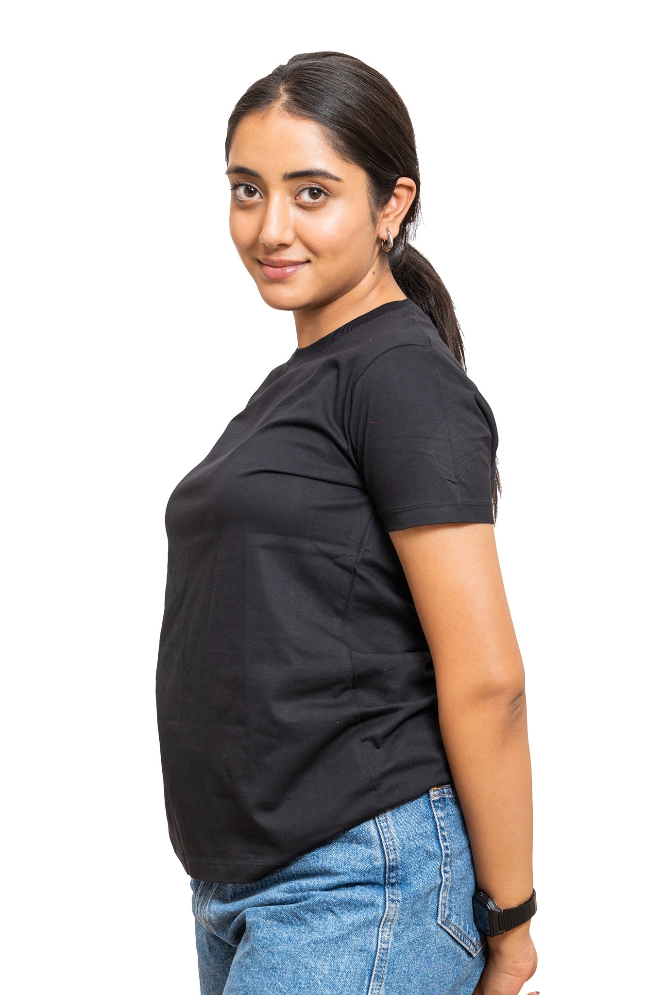 Women's Black Panther Plain T-shirt 003