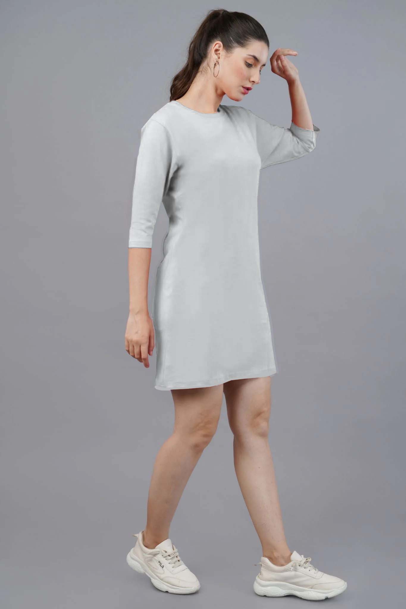 Women's Grey Heather Mist Long Top 004