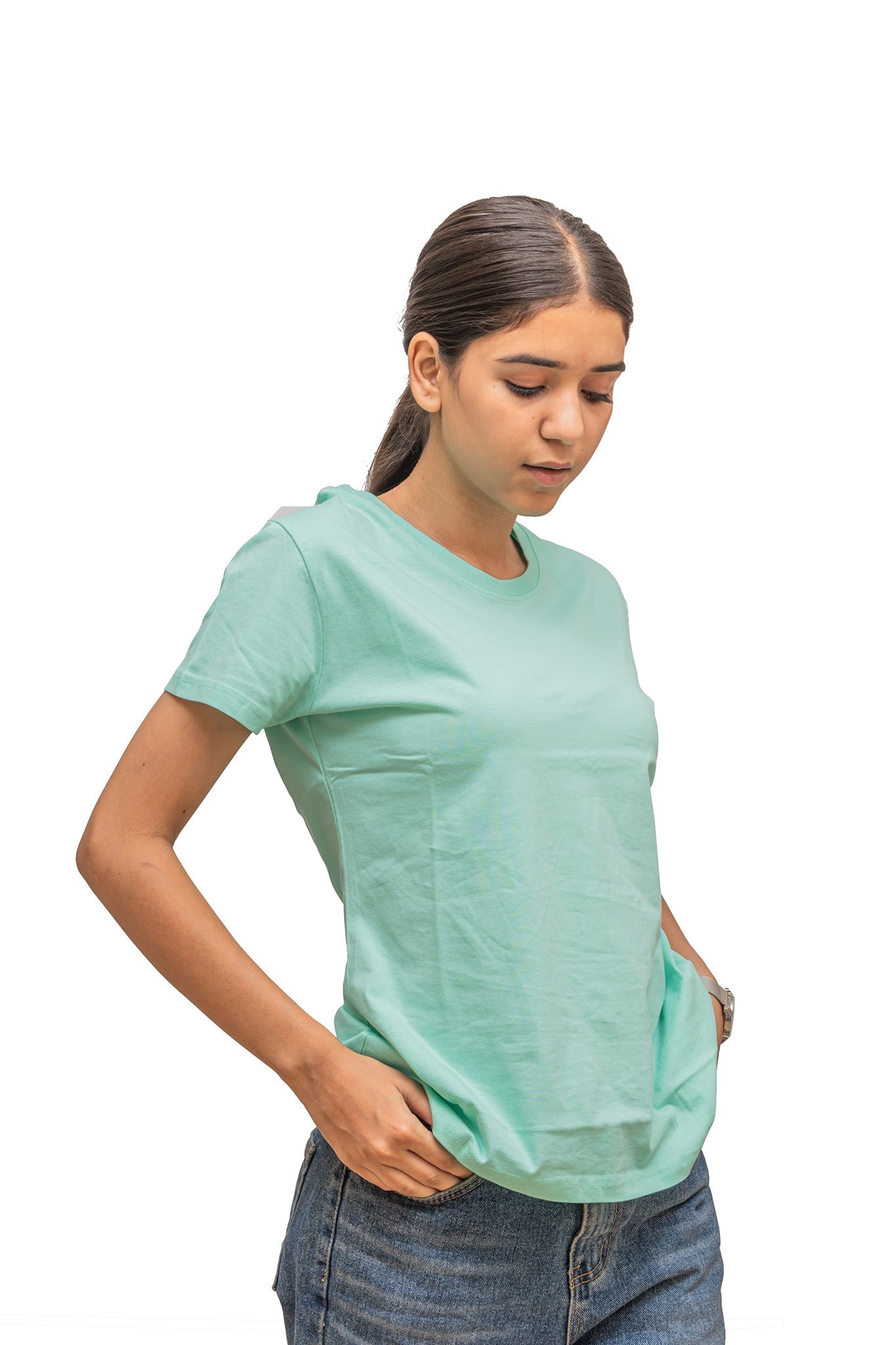 Women's Mint Mojito Plain T-shirt No Other Day
