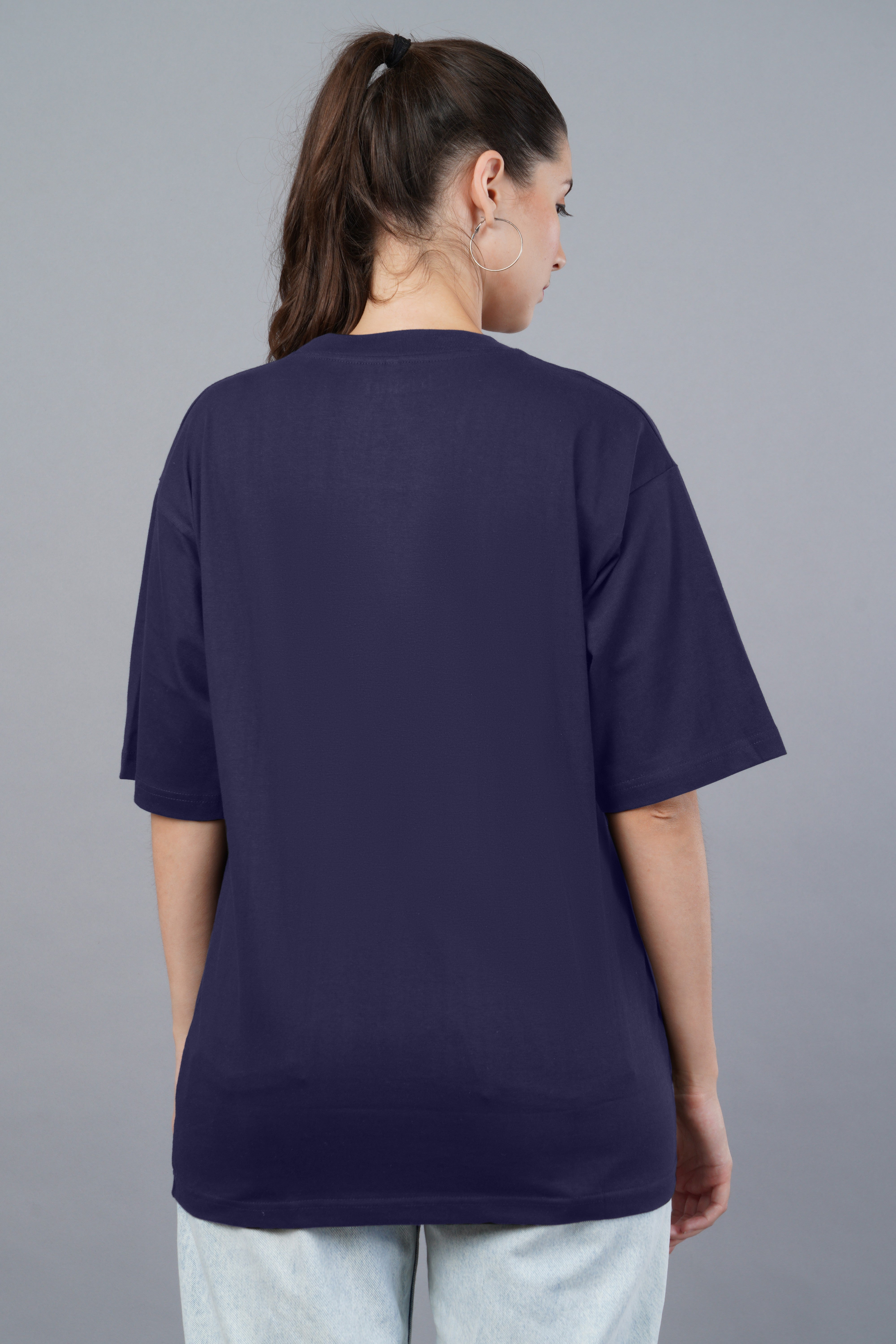 Women's Navy Blue Regal Oversized T-shirt 004