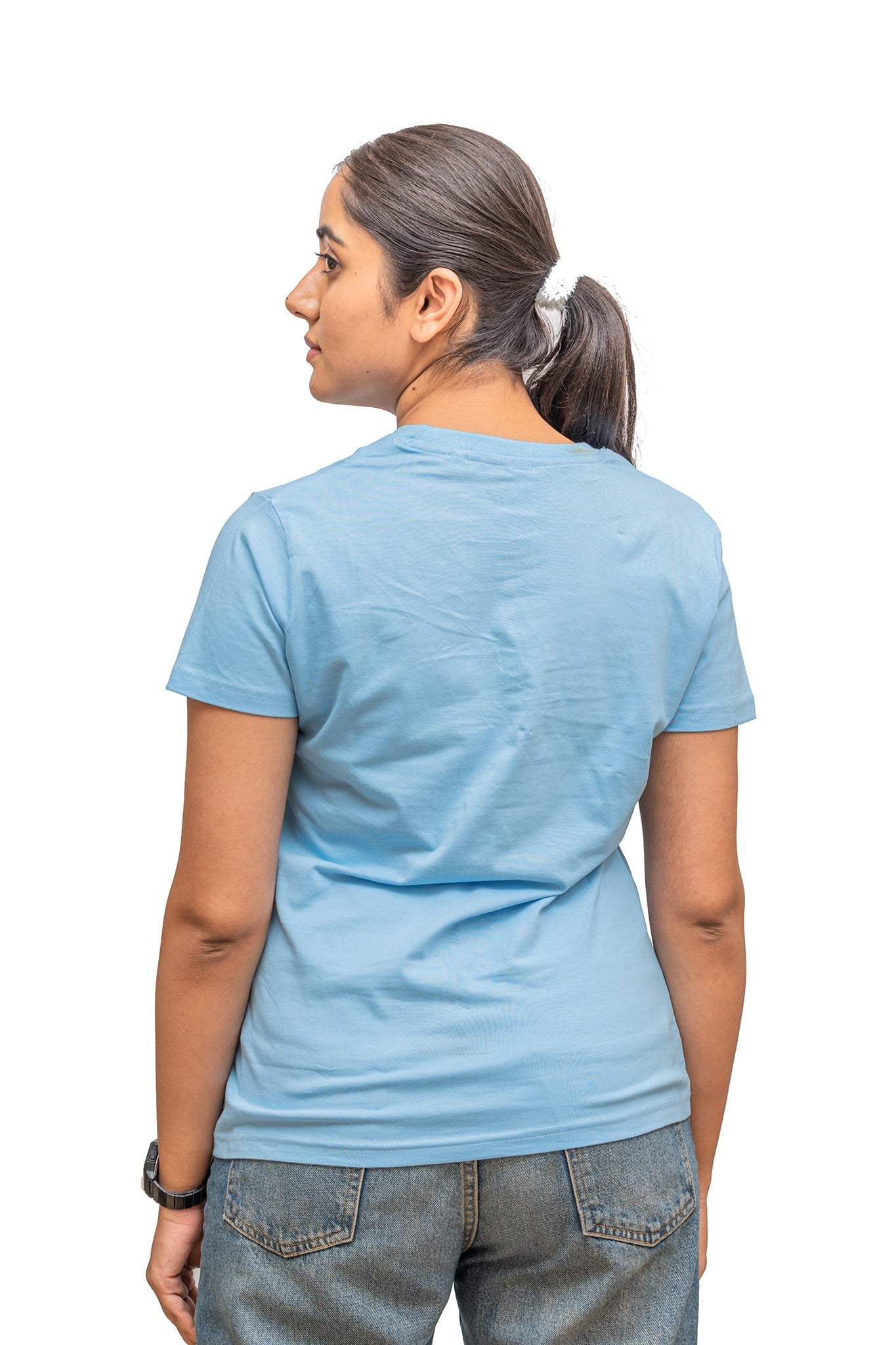 Women's Ocean Blue Plain T-shirt No Other Day