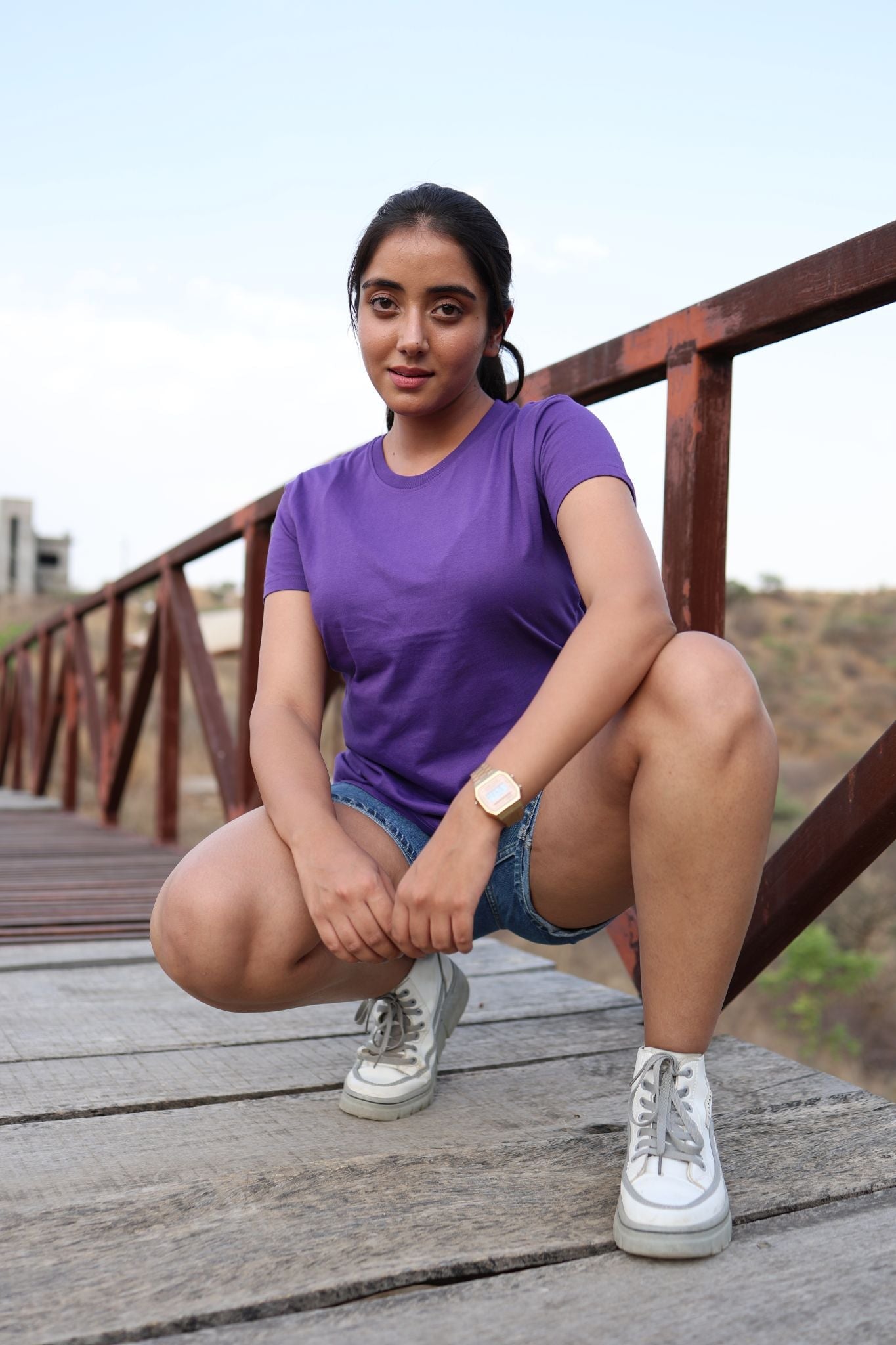 Women's Purple Majesty Plain T-shirt No Other Day