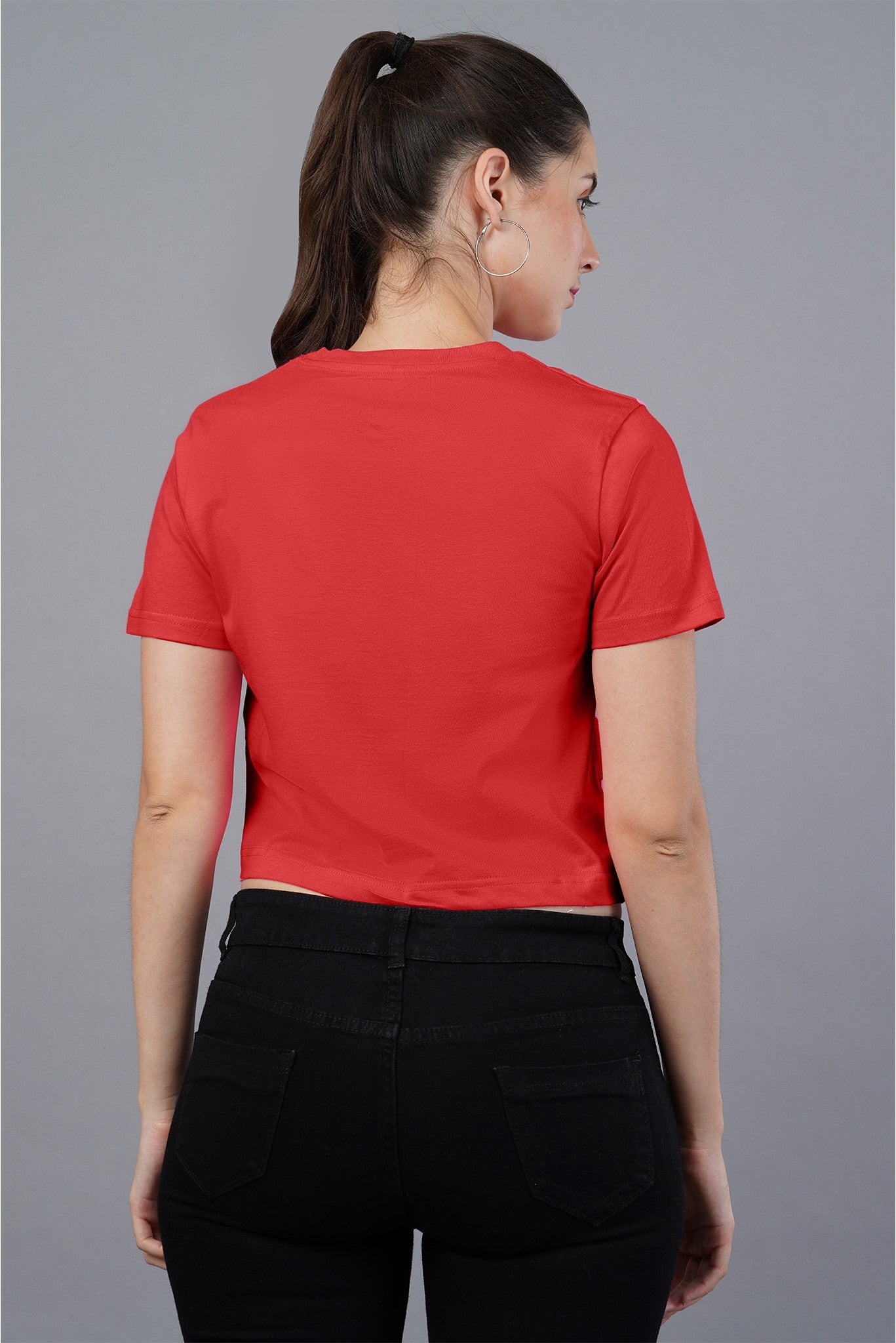 Women's Red Passion Knot Crop Top 002