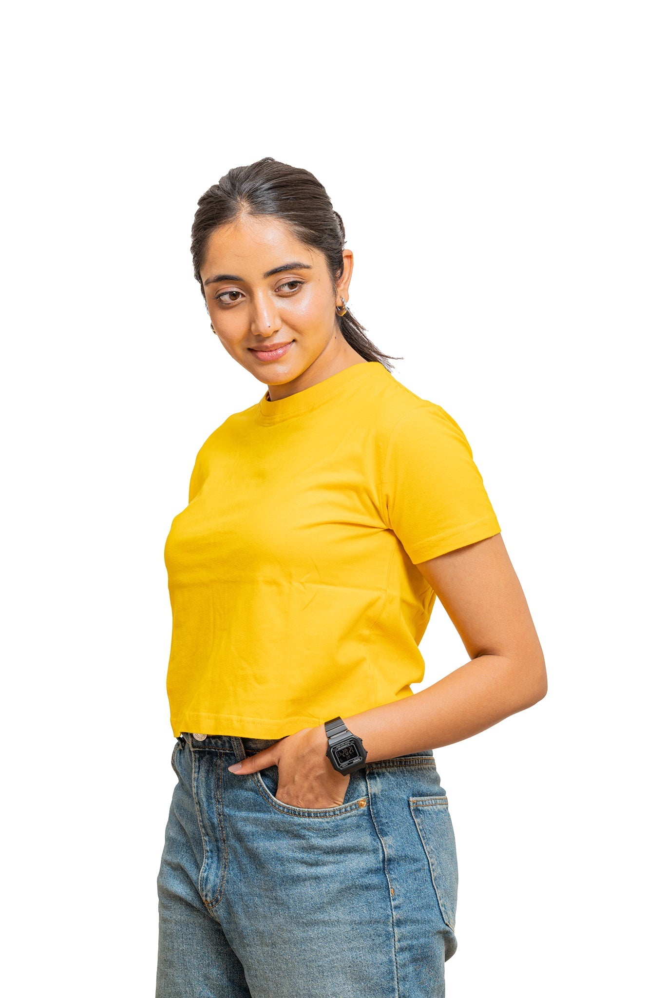 Women's Yellow Sunshine Crop Top 001