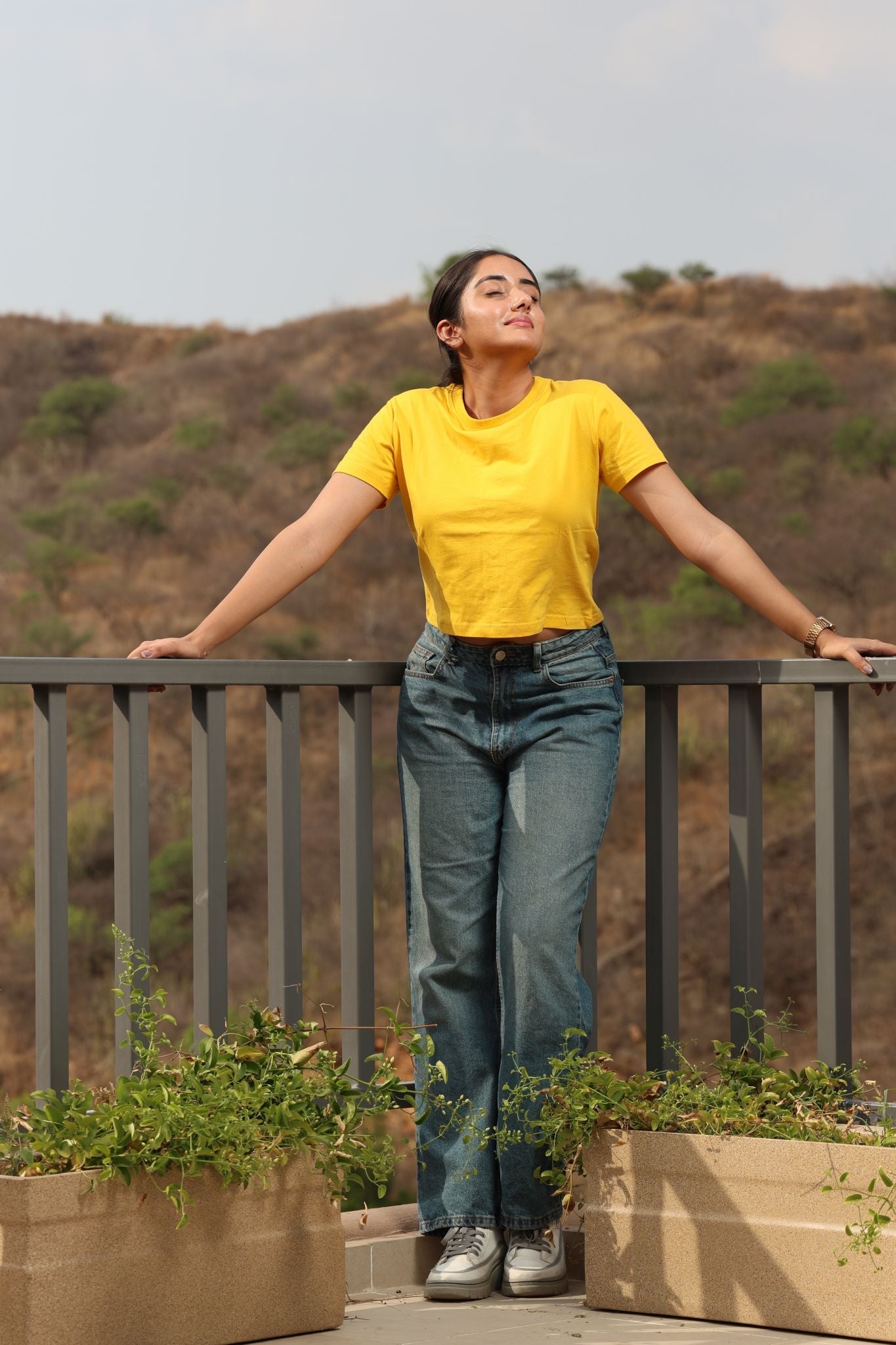 Women's Yellow Sunshine Crop Top 005