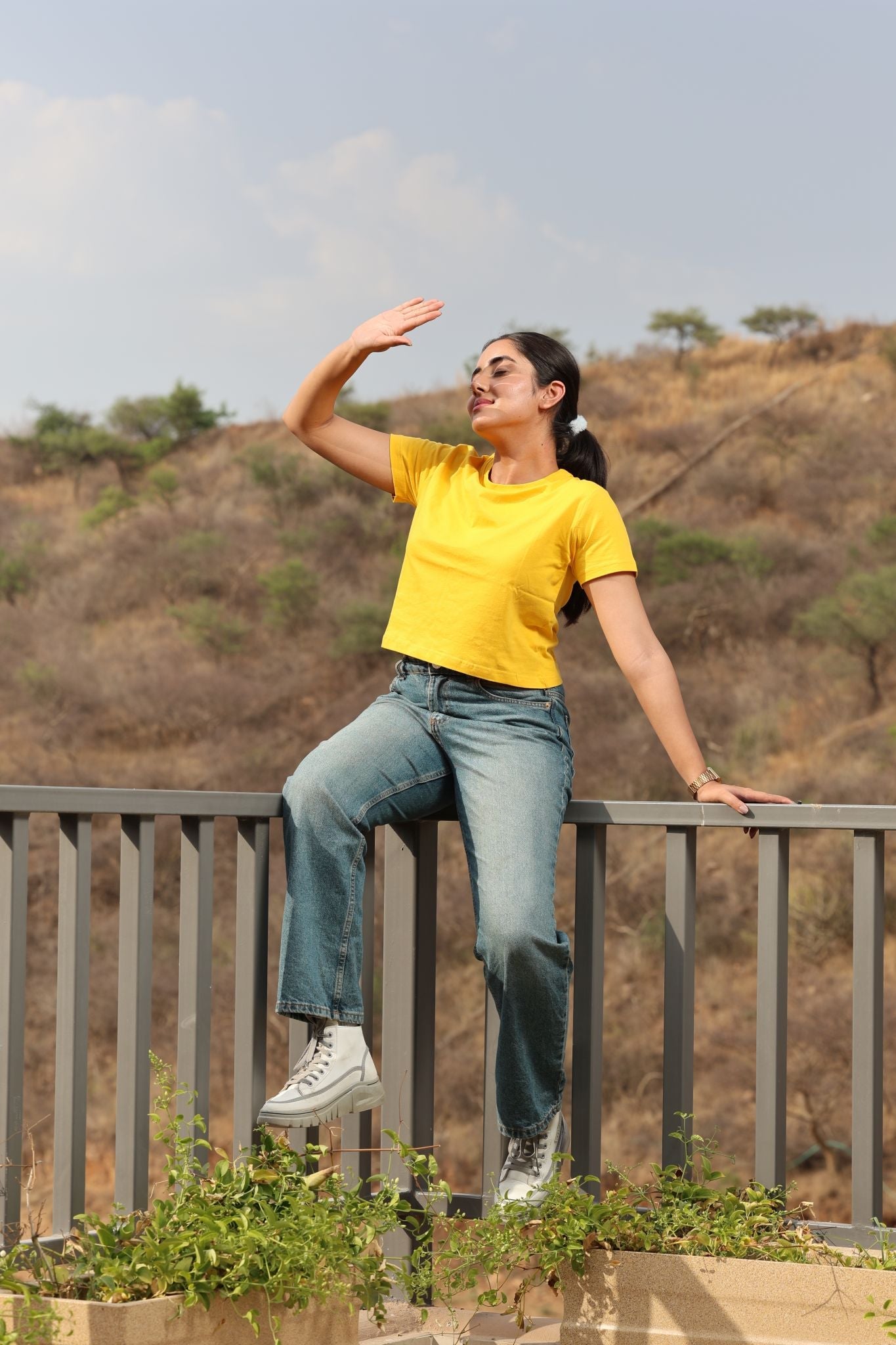 Women's Yellow Sunshine Crop Top 006