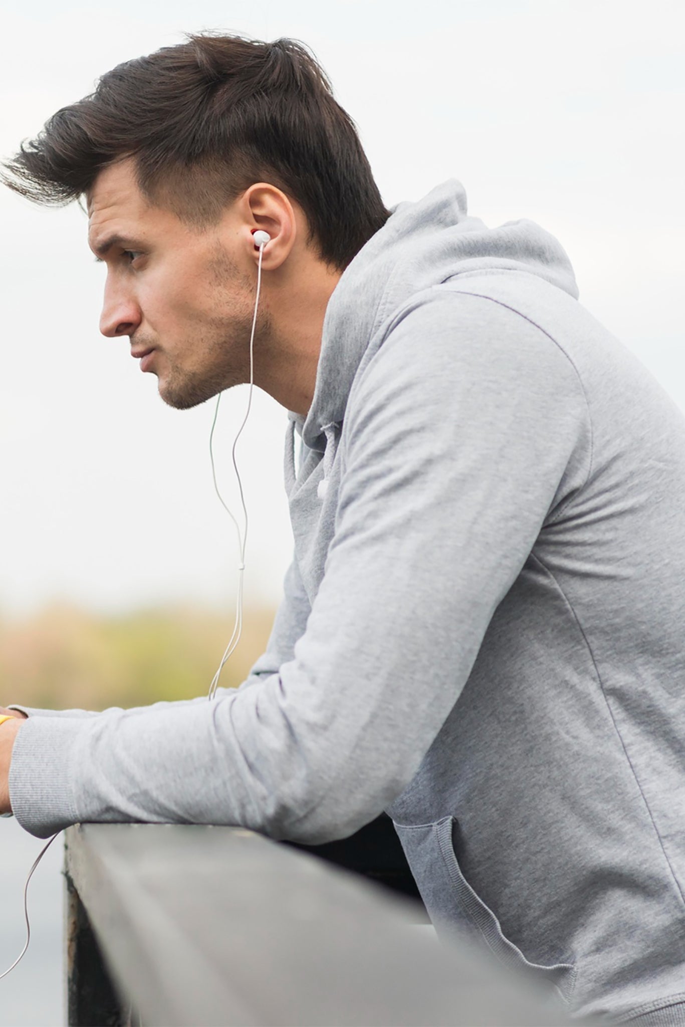 Men's Grey Heather Mist Hoodie 002