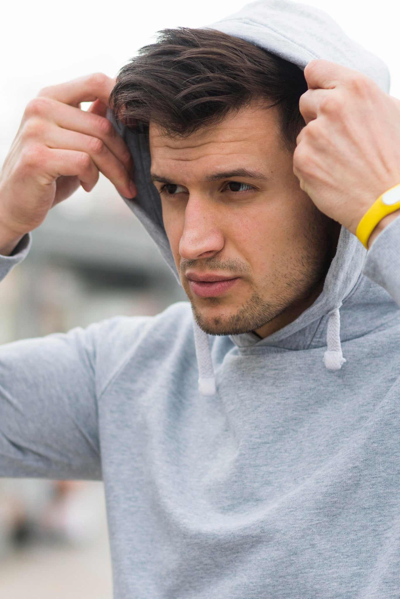 Men's Grey Heather Mist Hoodie 003