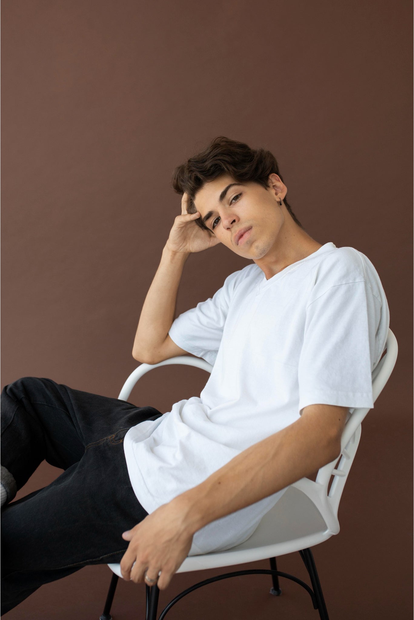 Men's White Elegance Oversized T-shirt 008