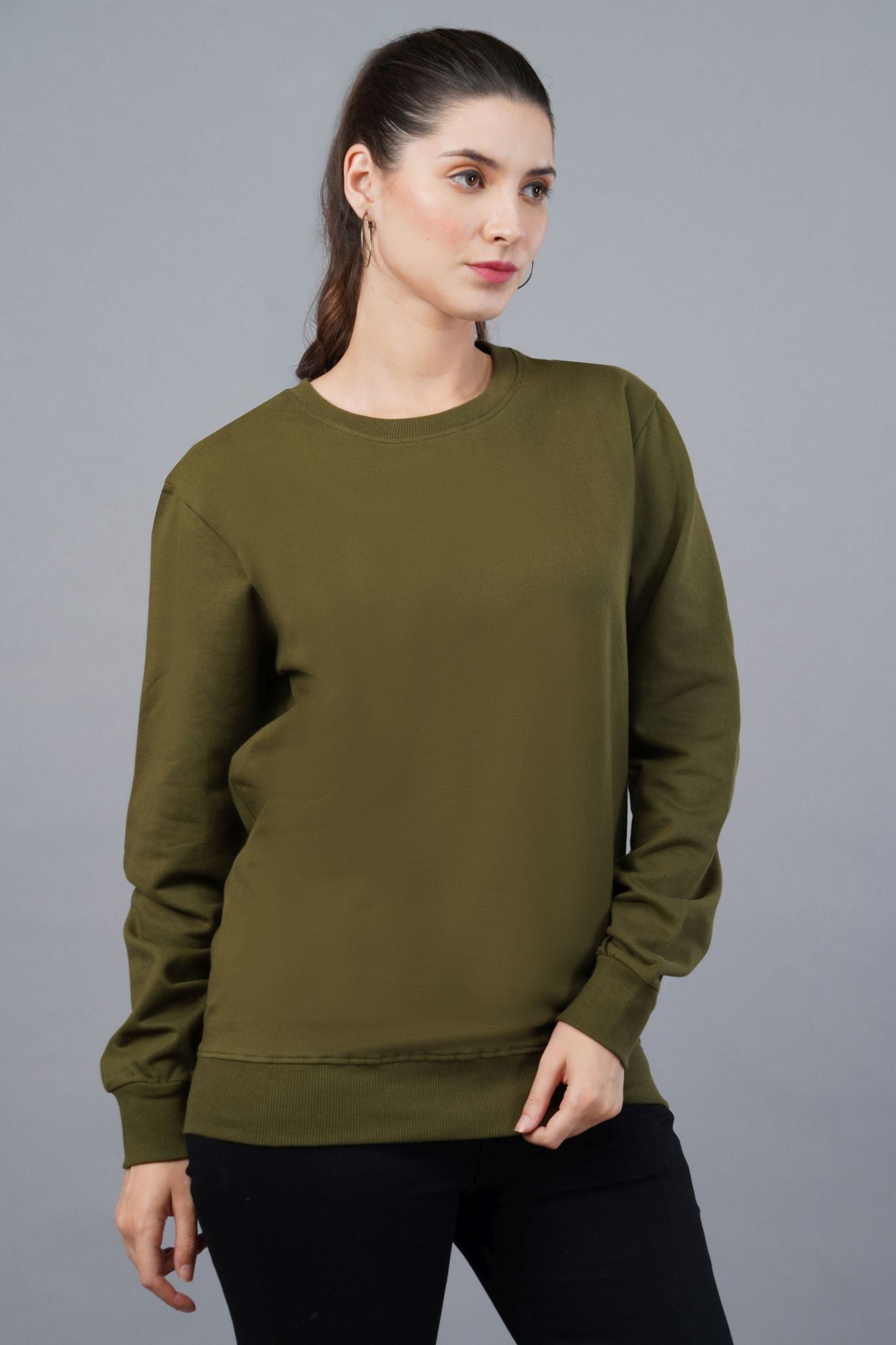 Women's Olive Green Sweatshirt 003