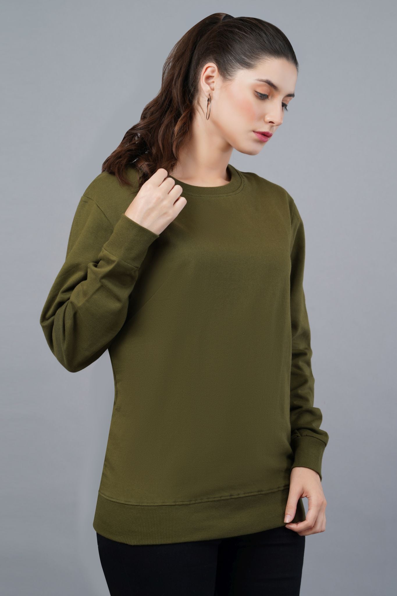 Women's Olive Green Sweatshirt 004