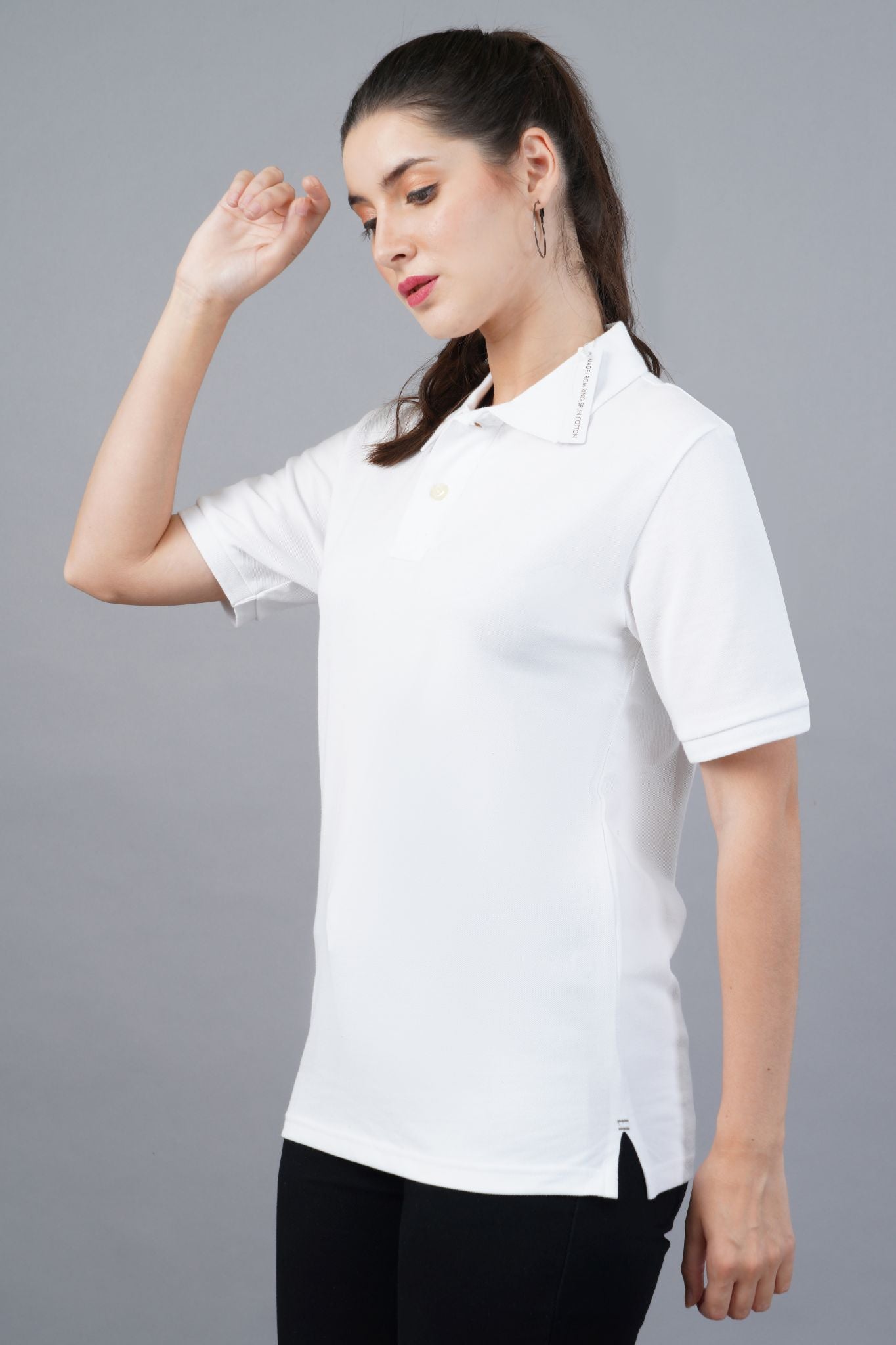 Women's White Elegance Polo T-shirt 002