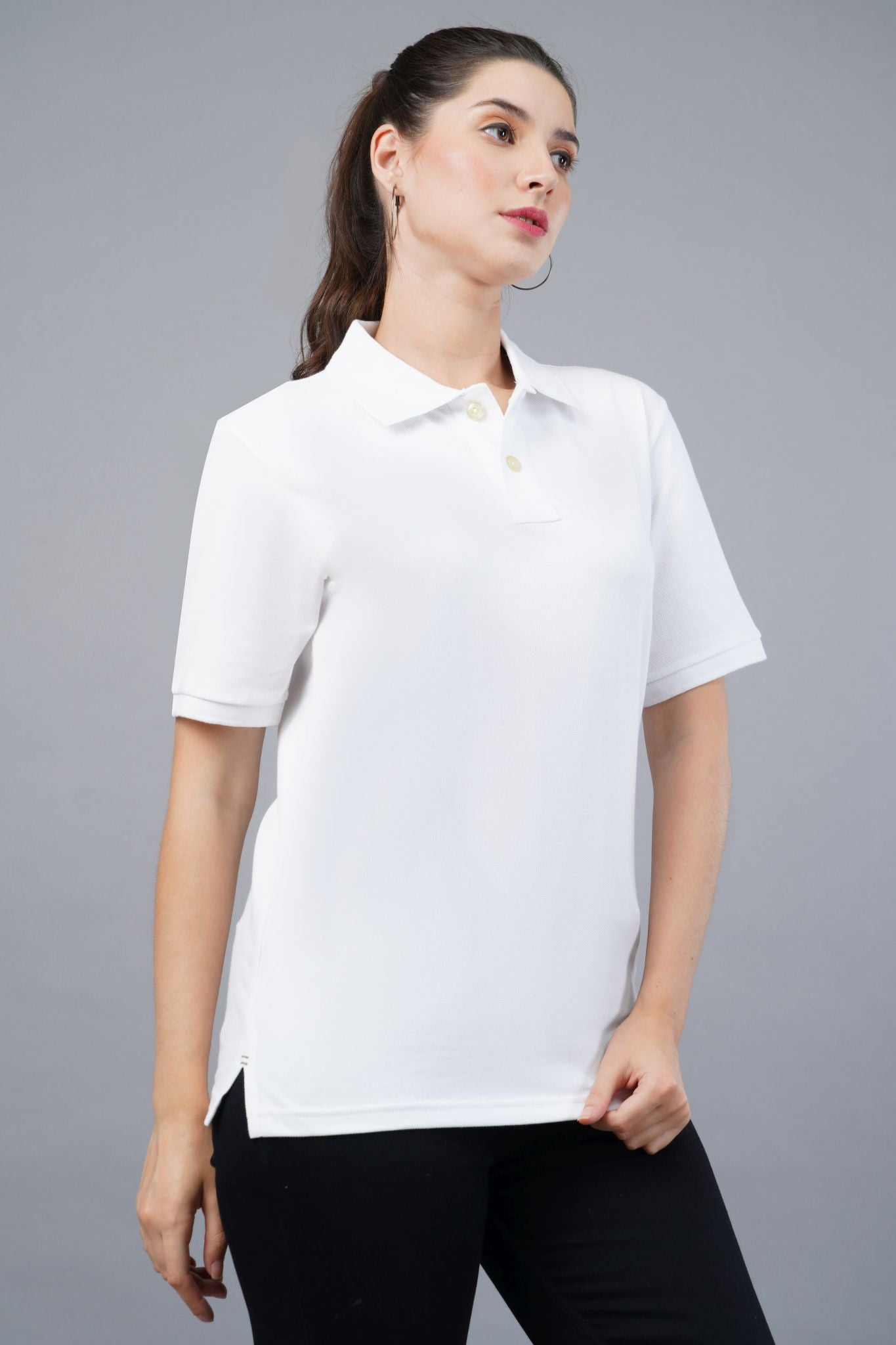 Women's White Elegance Polo T-shirt 003