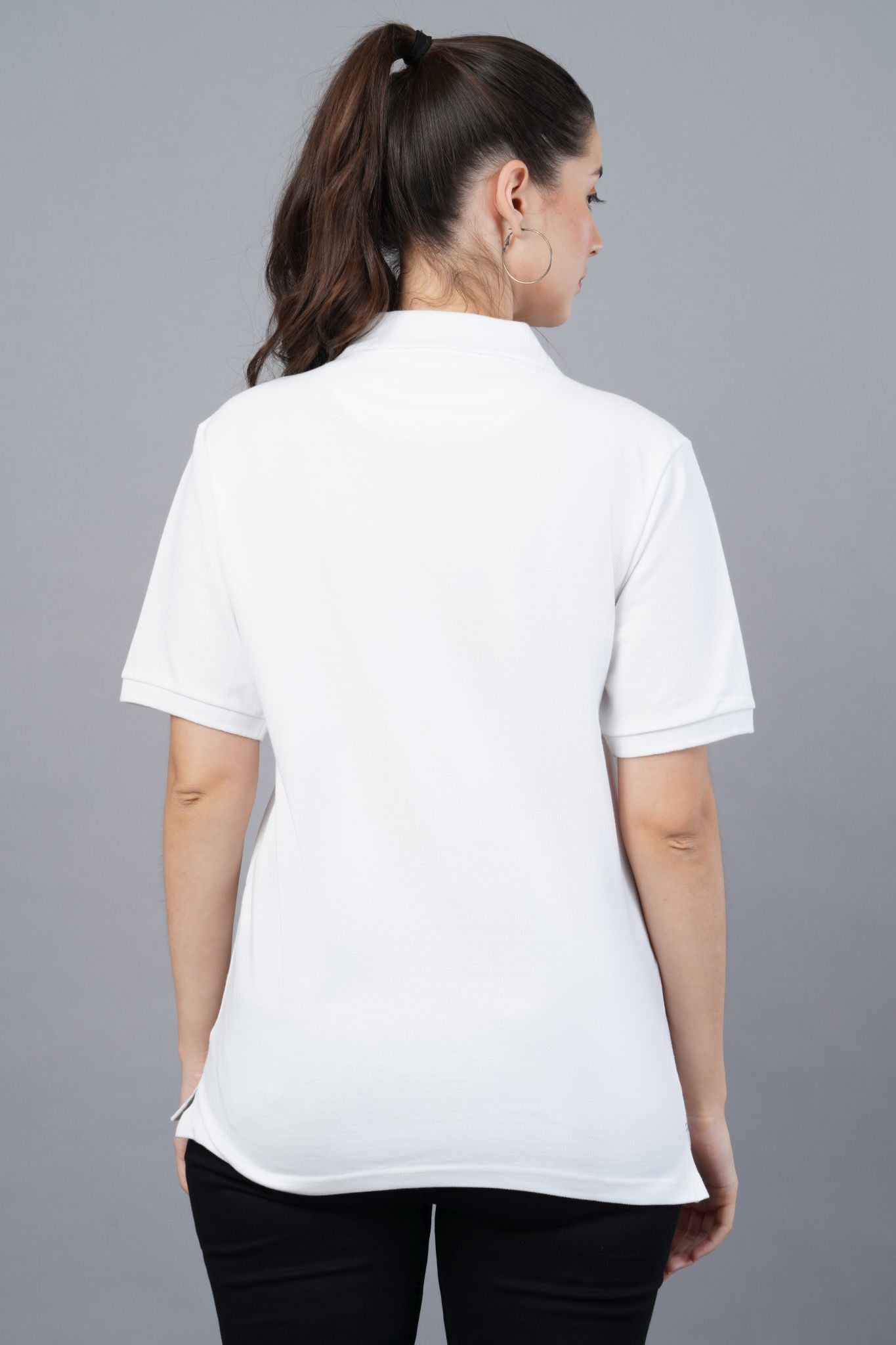 Women's White Elegance Polo T-shirt 006
