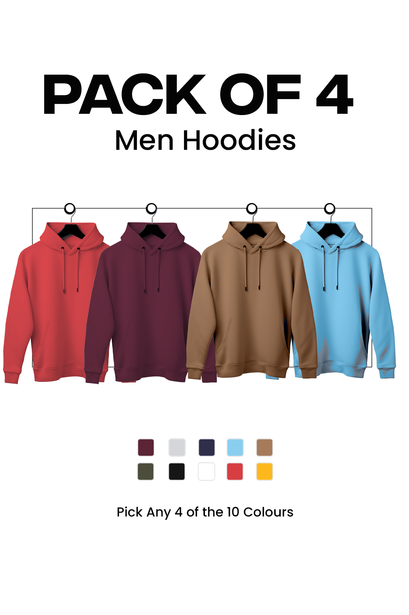 Pack of 4 Men Hoodies 004