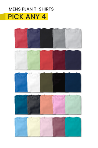 Pack of 4 Men Plain T-shirts 001